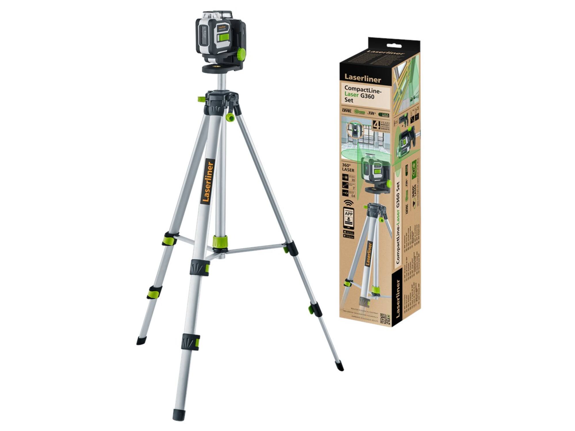 Laserliner CompactLine-Laser G360 Set 150 cm (BLE, Kompaktstativ 150cm)