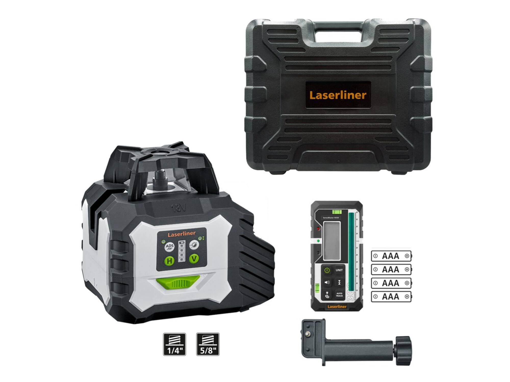 Laserliner Duraplane GMX Multi 18V (360G, 2VG, M70 Reciever, 3 x 18V adapters)