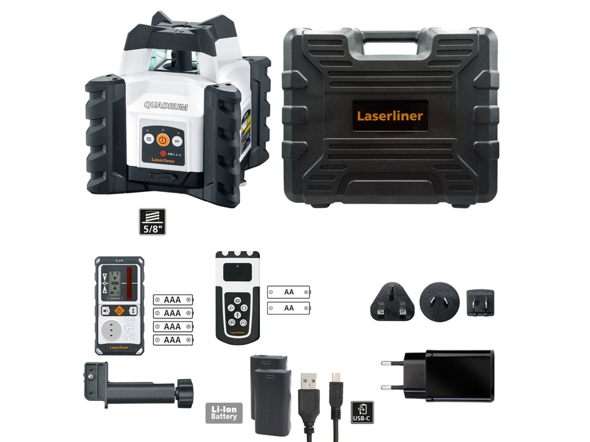 Laserliner Qadrum Compact 210 S (2 x Lithium, remote)