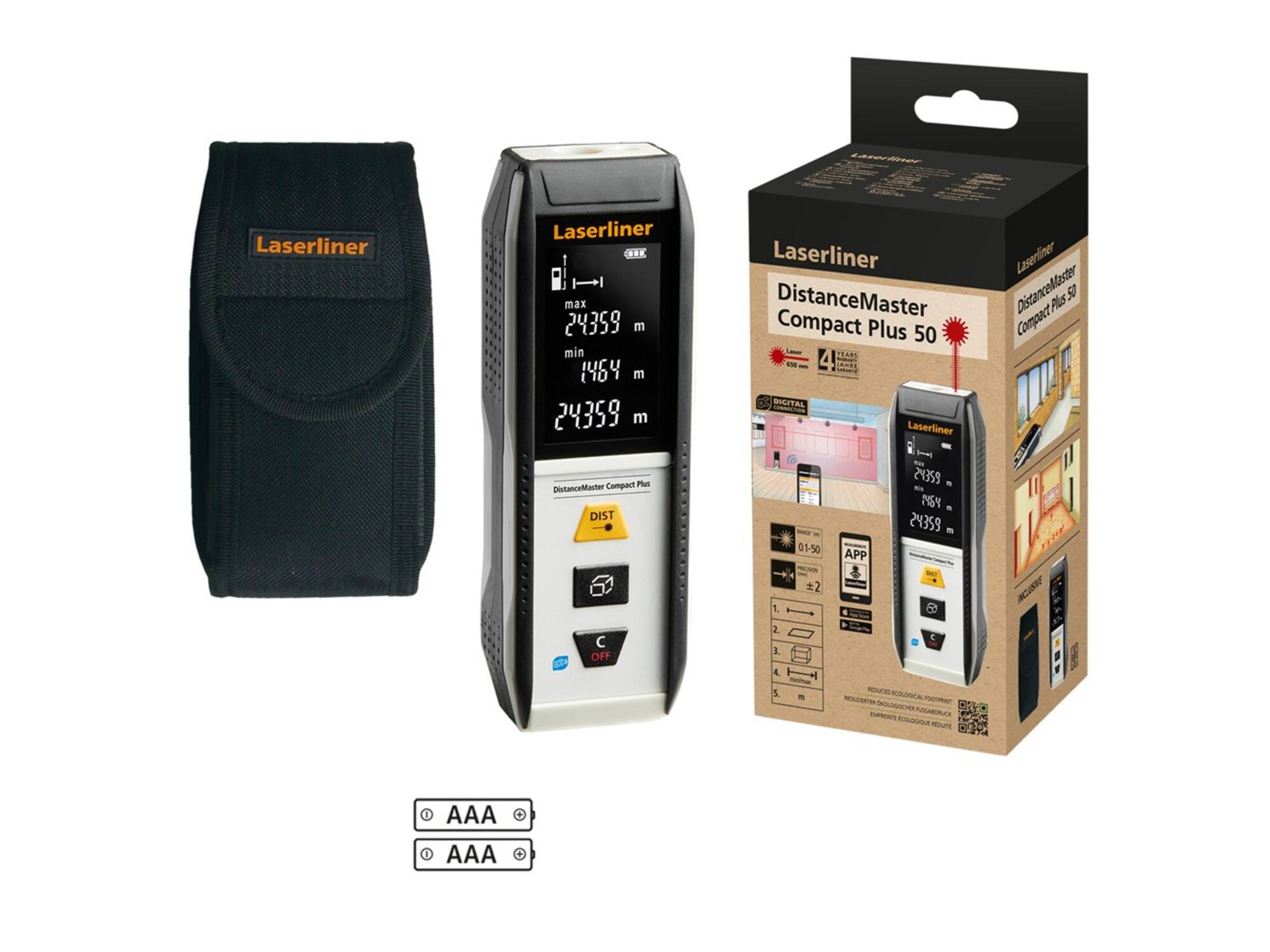 Laserliner DistanceMaster Compact Plus 50m BLE softbag