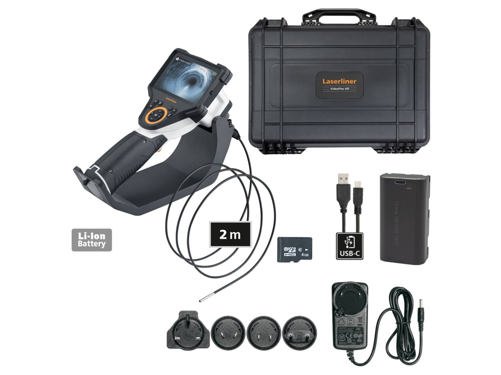 Laserliner VideoFlex HD Micro (3.9mm; 2m; 4GB, base and case)