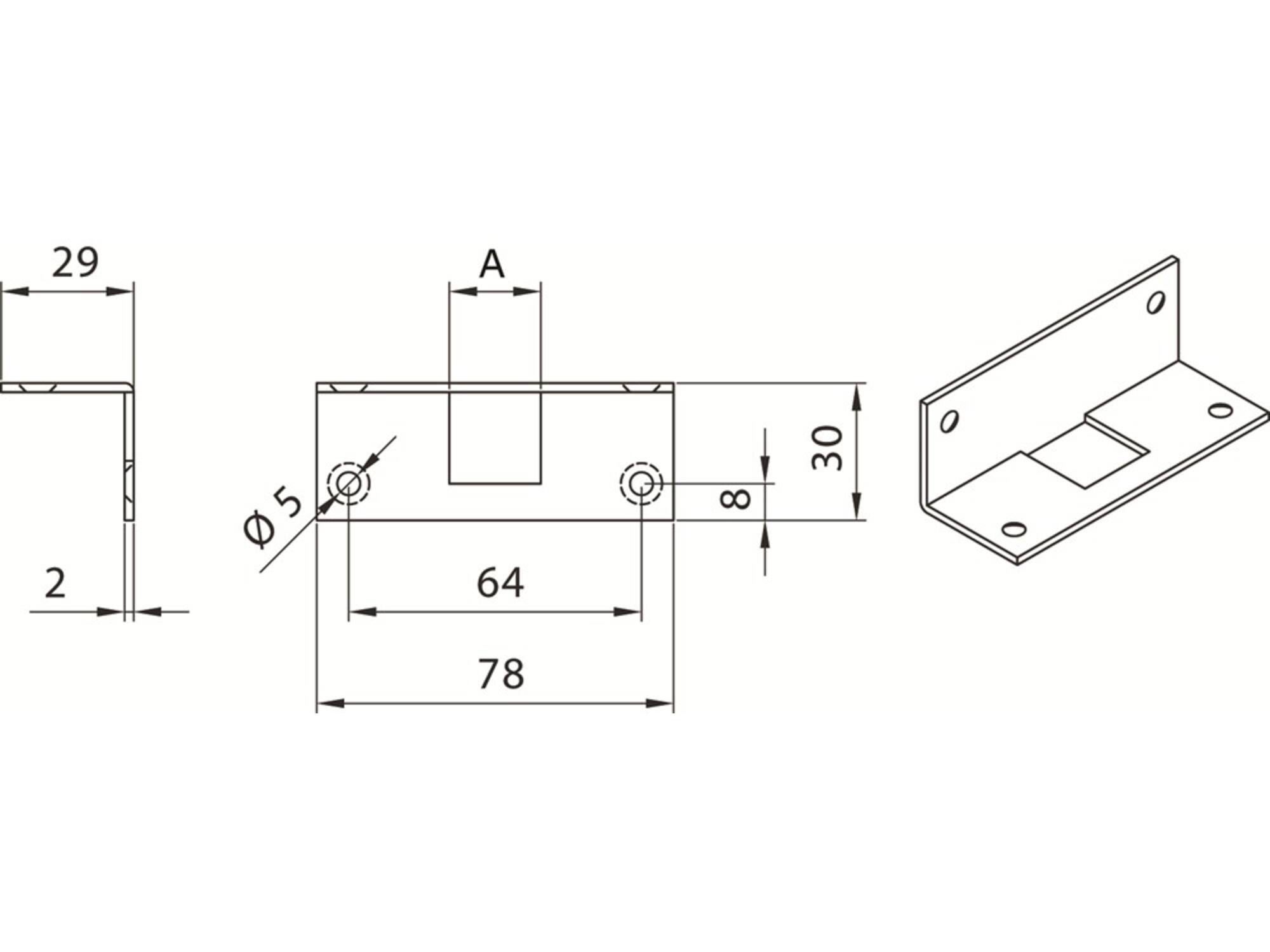 DX Hoeksluitplaat voor pompespagnolet hsp 13 13X13MM