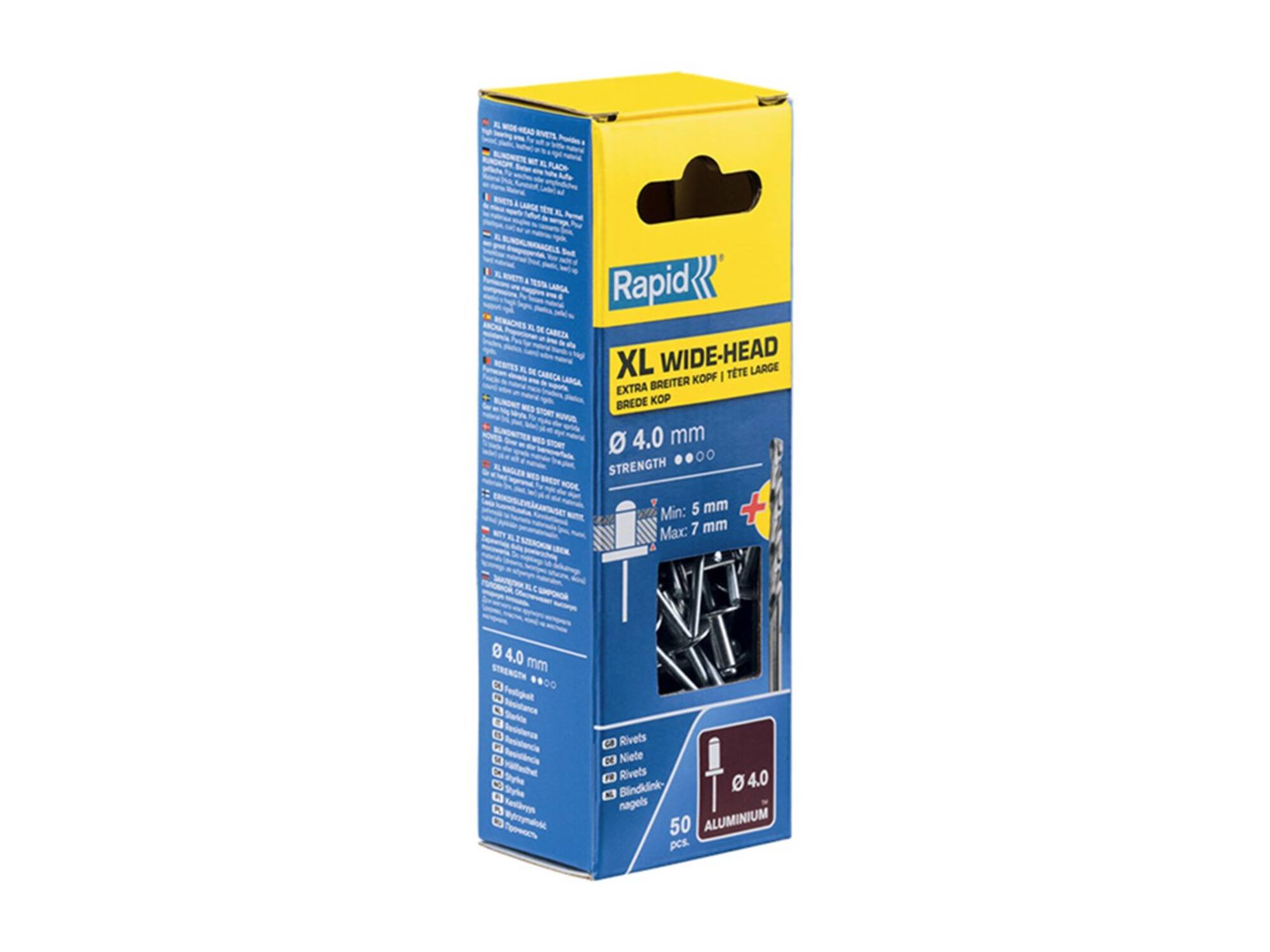 RAPID Blindklinknagel XL PLUS BOOR IN BLISTER 50 STUKS 4X10 MM