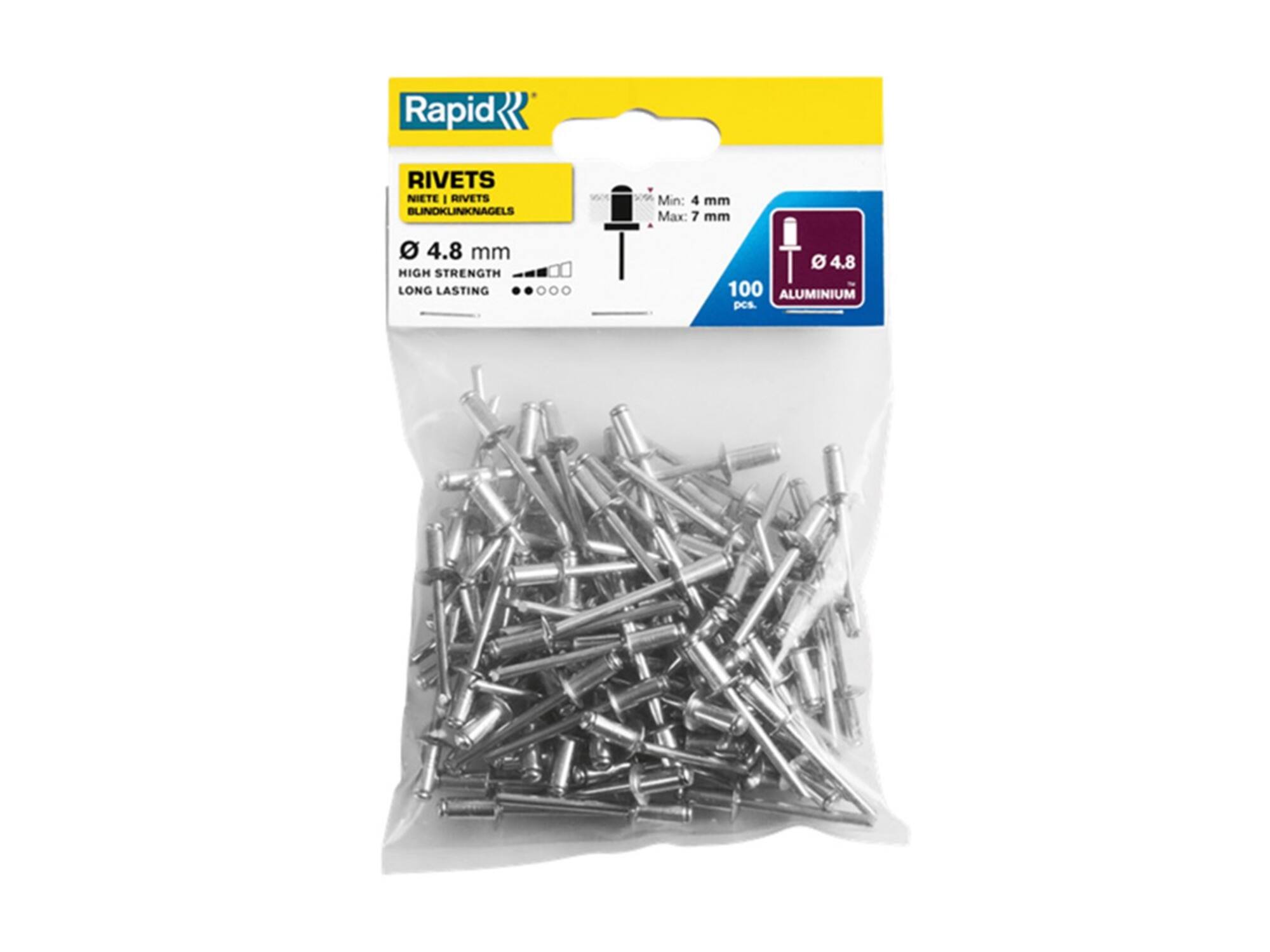 RAPID Blindklinknagel STANDAARD 100 STUKS 4,8X10 MM