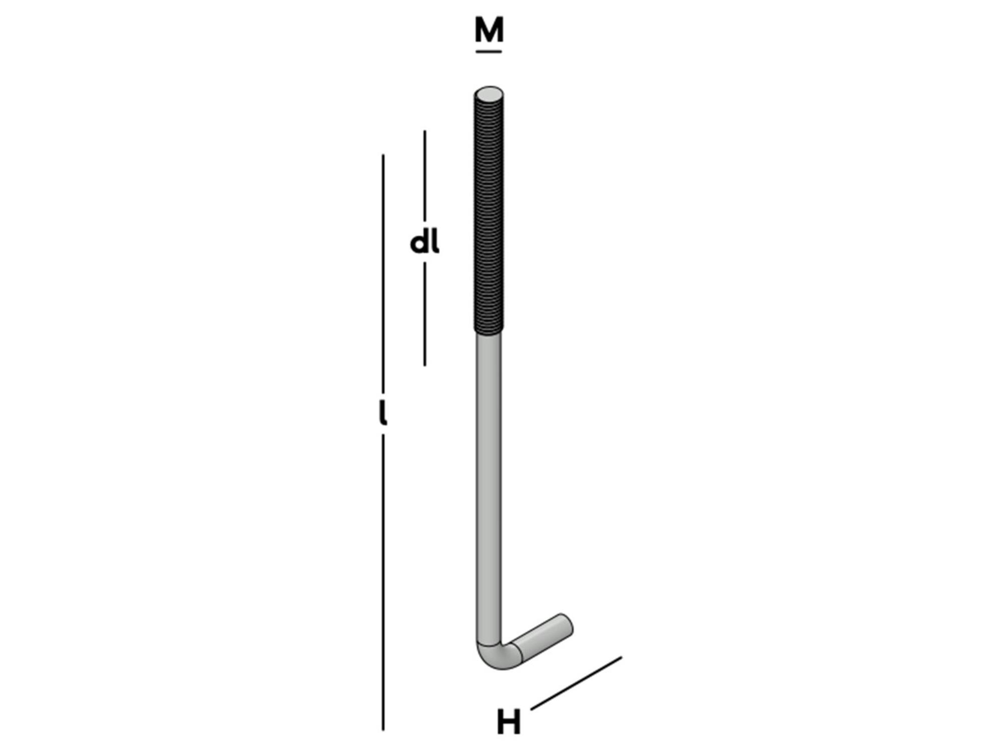 GB Muurplaatanker met haak 300 MM