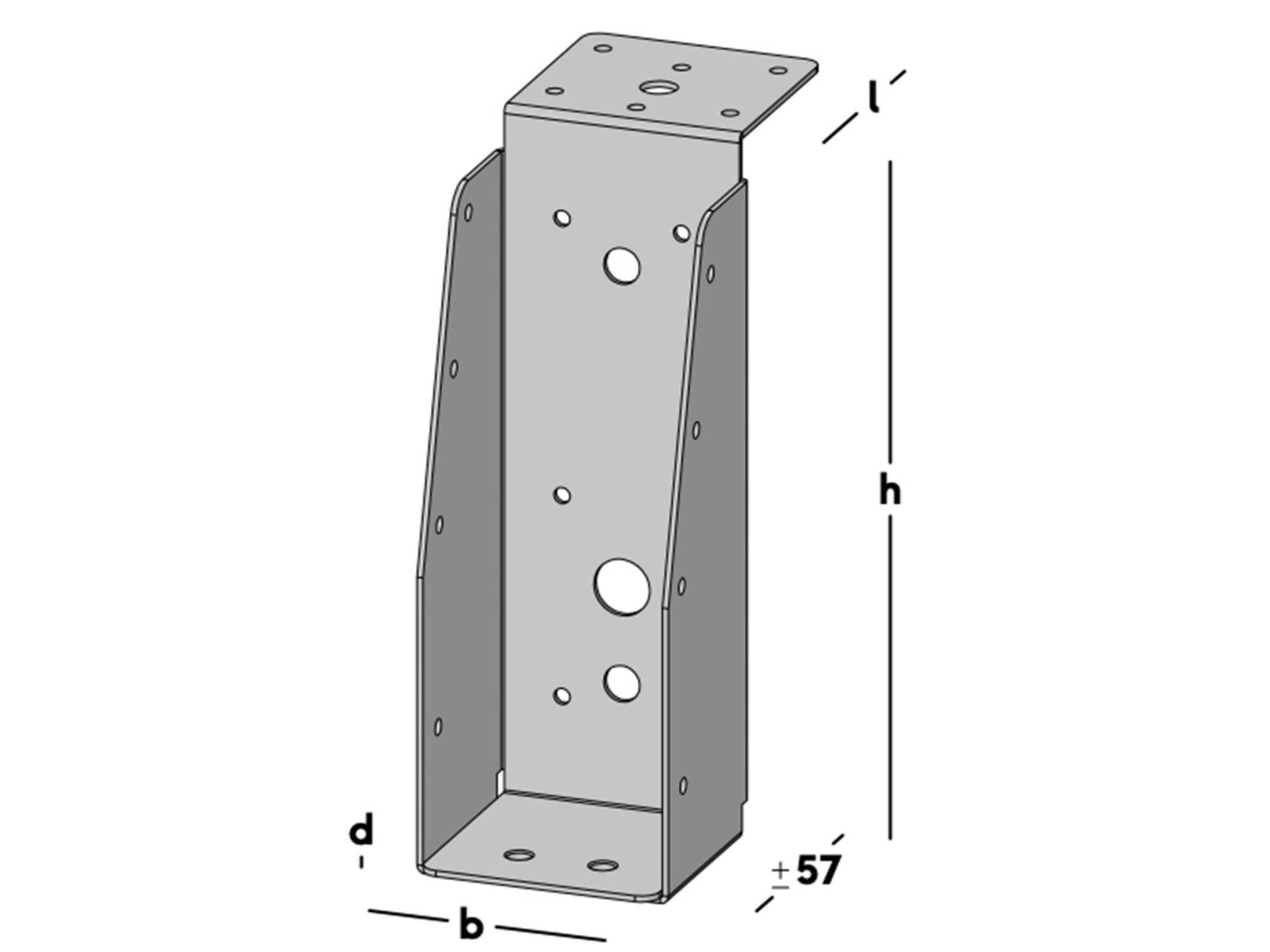GB Balkdrager lange lip verzinkt 59X171