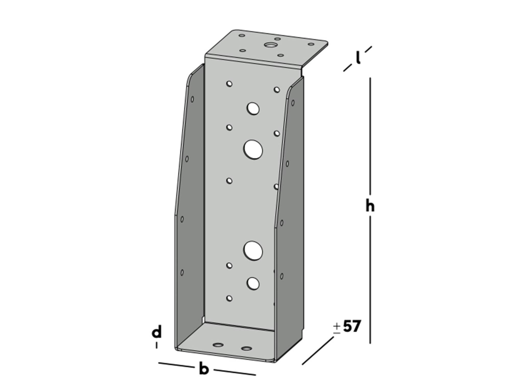 GB Balkdrager lange lip verzinkt 71X196