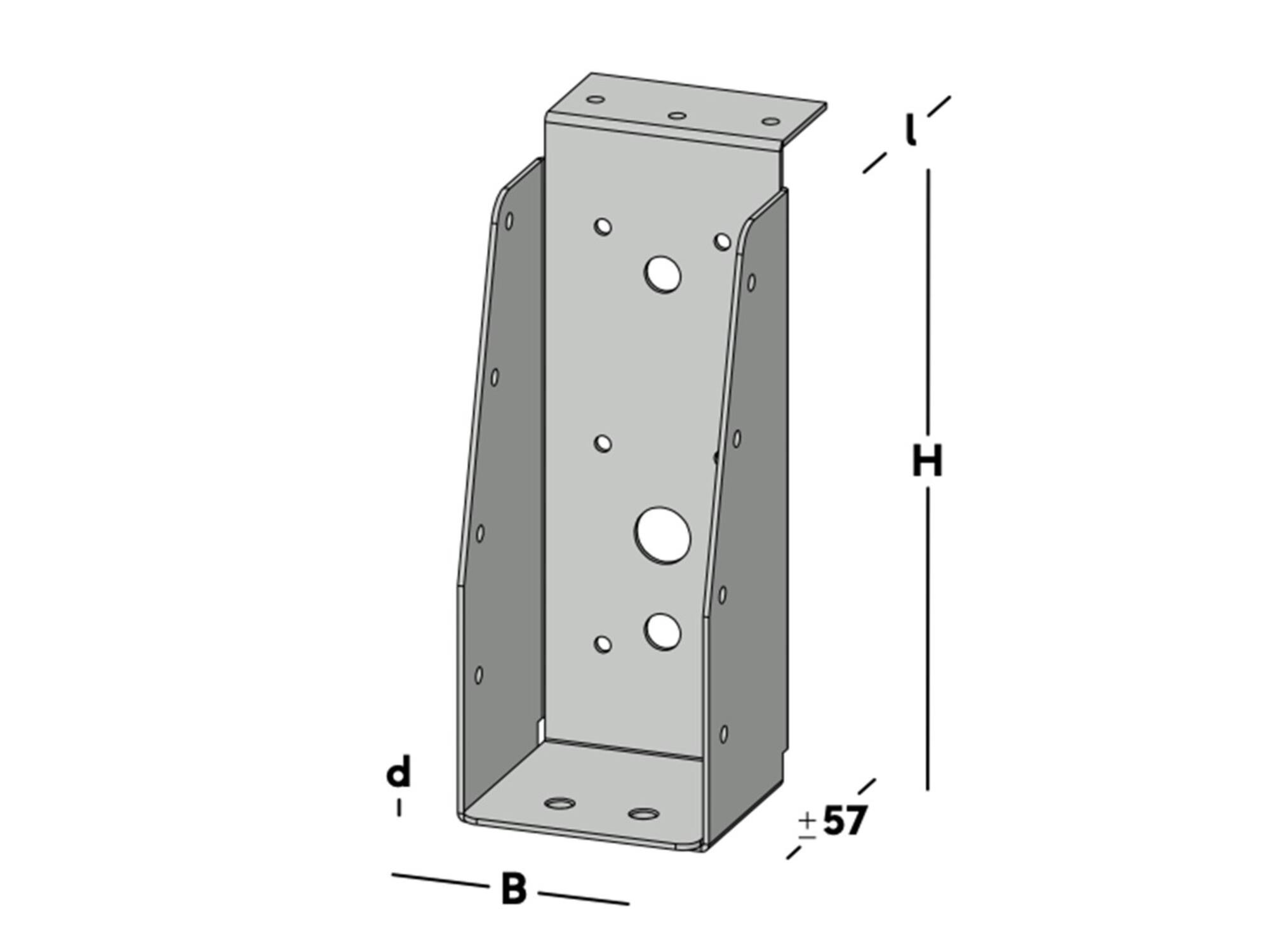 GB Balkdrager korte lip verzinkt 59X156