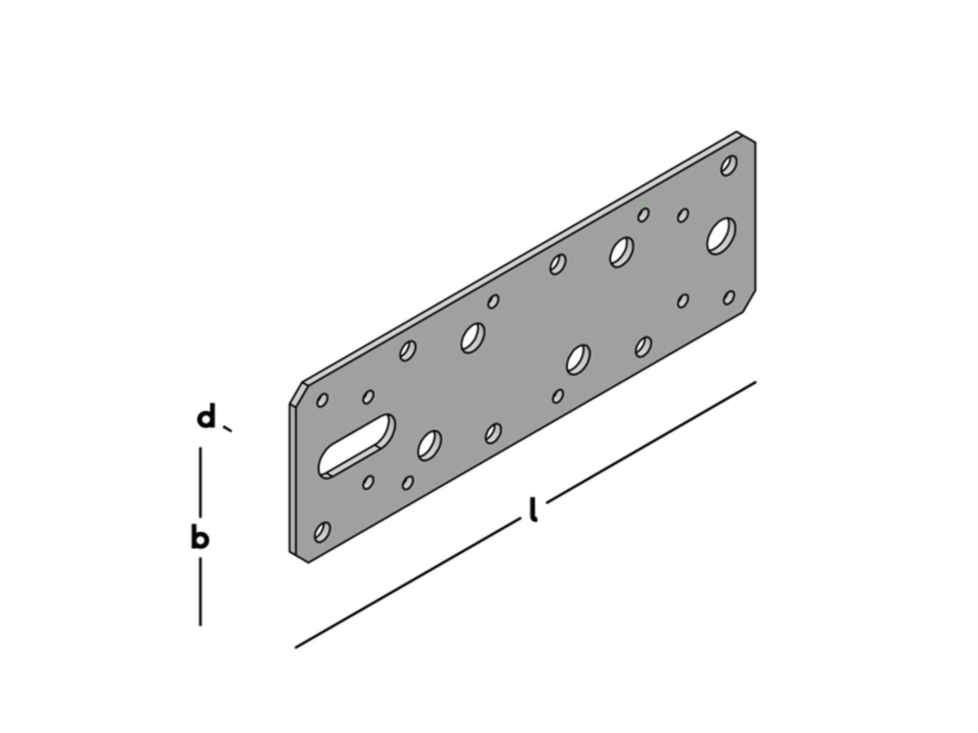 GB Koppelplaat verzinkt 180X60X2.5