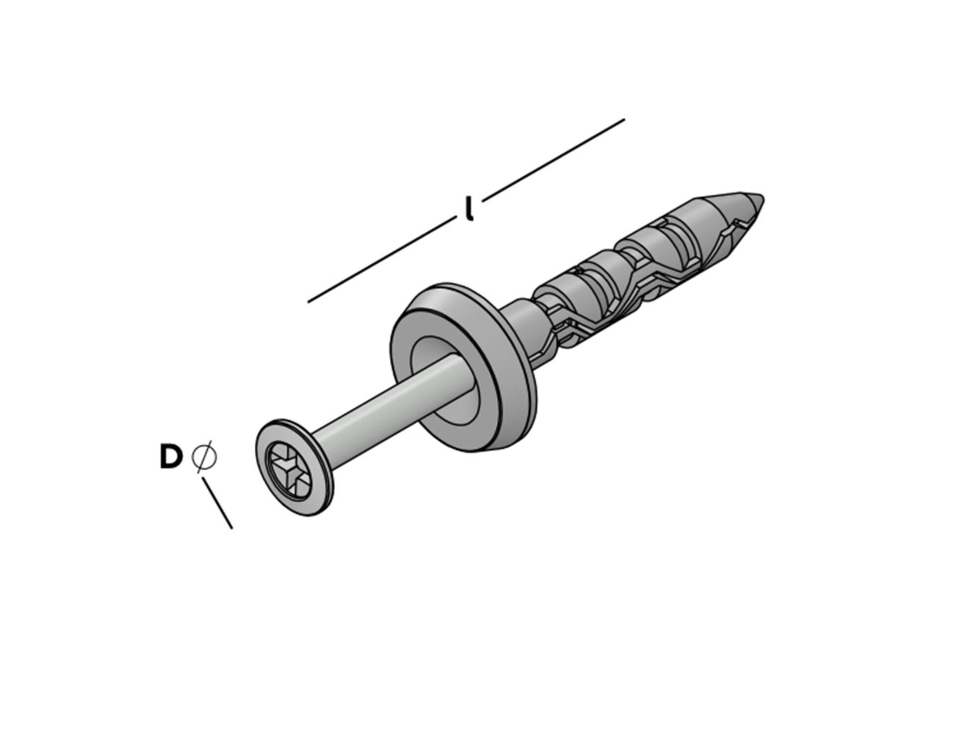GB Slagschroefnagel met kraagplug 8X55 MM
