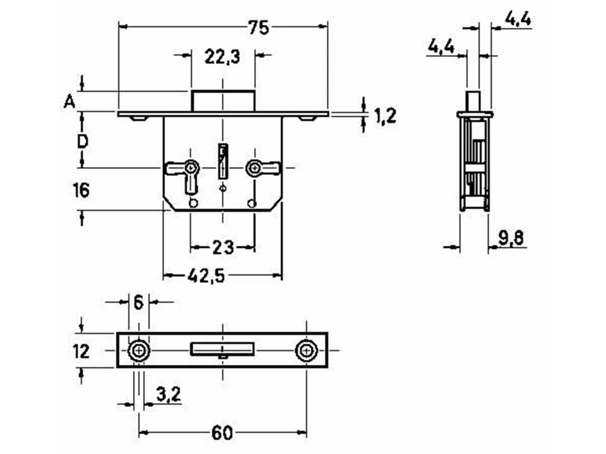 JUNIE Meubelslot insteek 668 15 MM