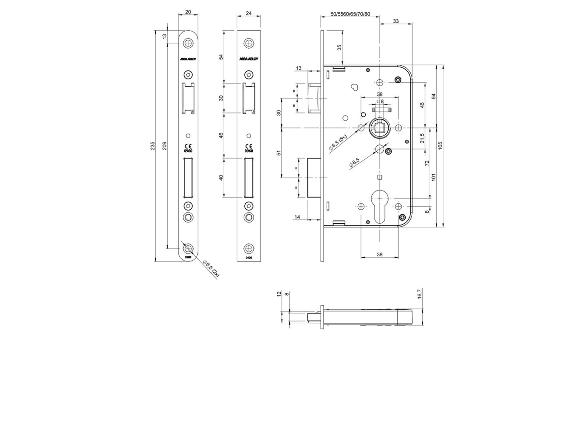 LIPS Dag en nachtslot PC RVS 2420-17T24 PC 72-50 M