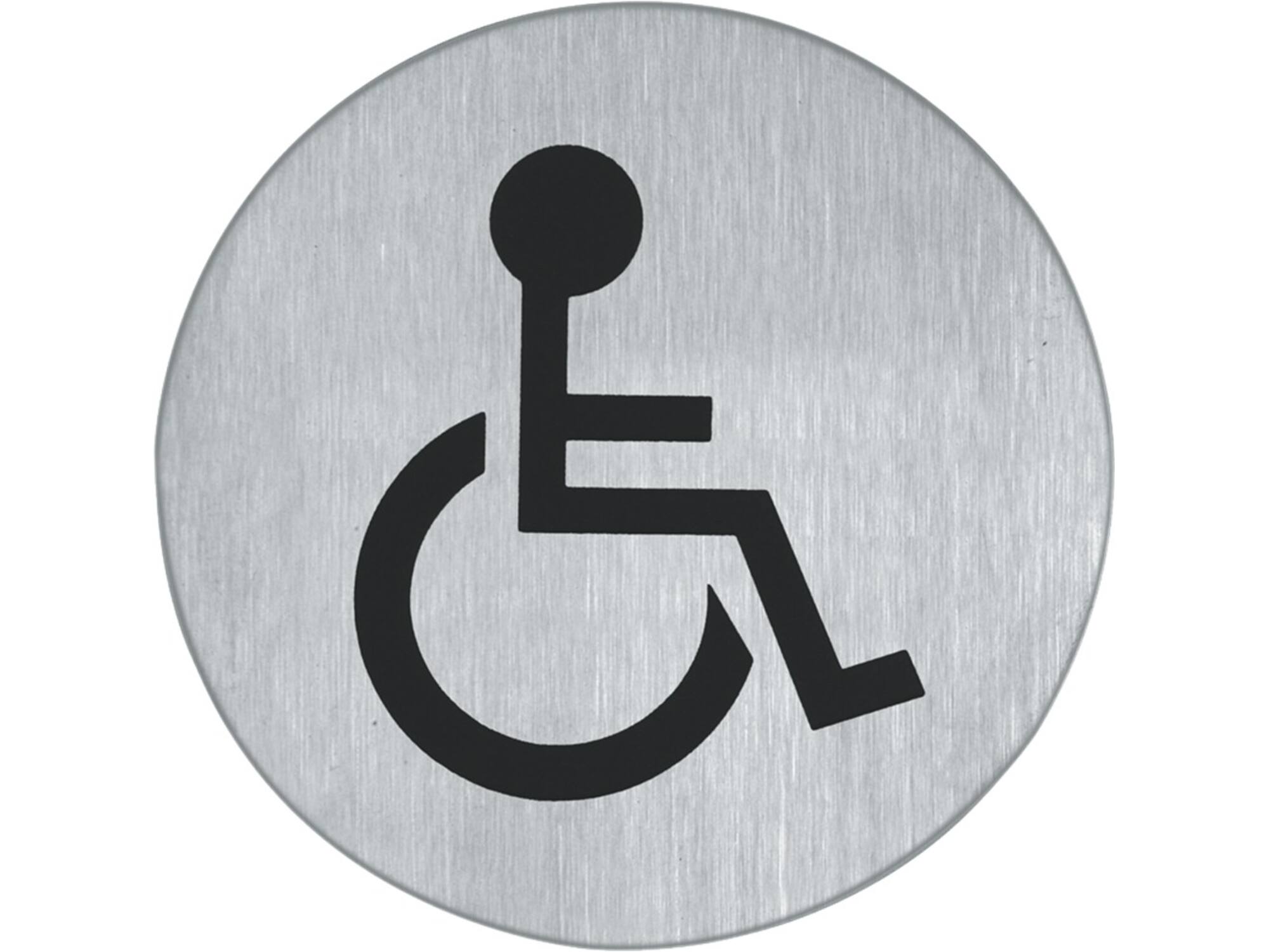 Oxloc Pictogram RVS invalidetoilet 75 mm