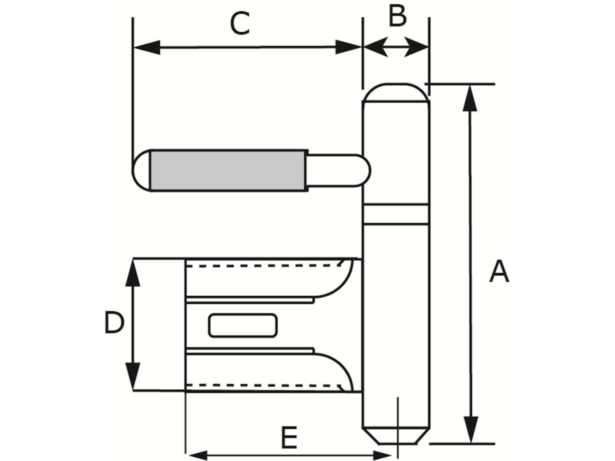 DX Inboorpaumelle staal satijn verchroomd hpl148150mp-6 14 MM
