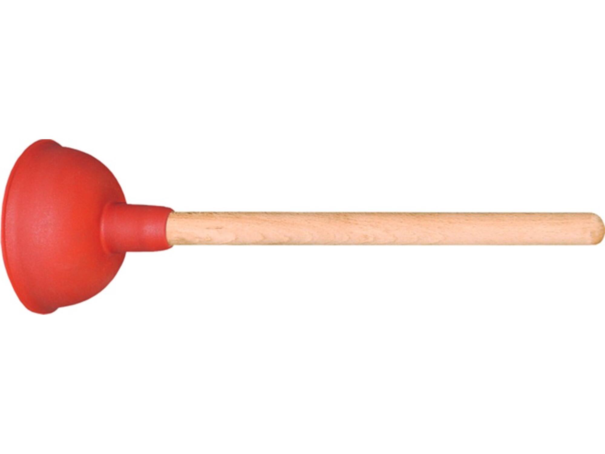 Gootsteenonstopper rood met houten steel 110MM