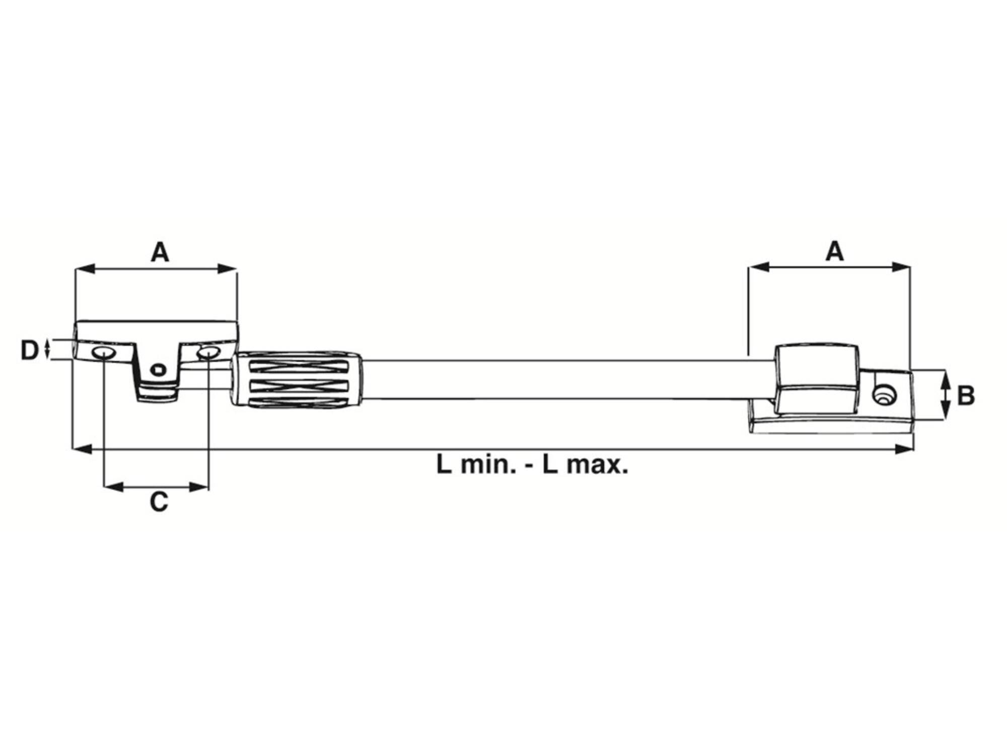 DX Raamuitzetter telescopisch zilver-antrac ruzt135se 380-550 MM