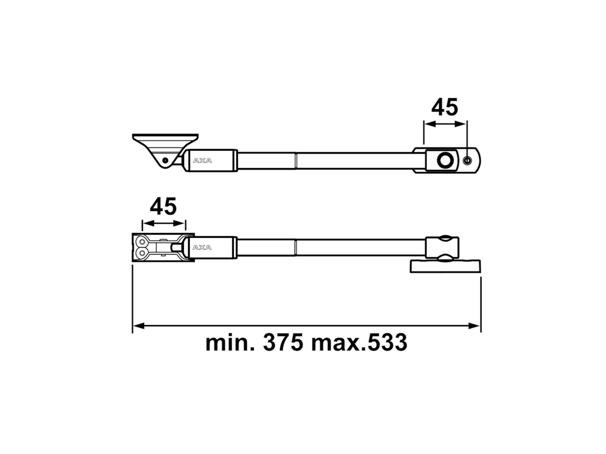 AXA Raamuitzetter telescopisch grijs 35 EX 35 CM