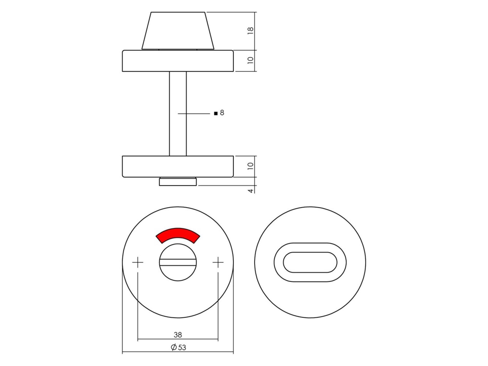 Intersteel WC-sluiting rond verdekt met metaal RVS/ 8 MM