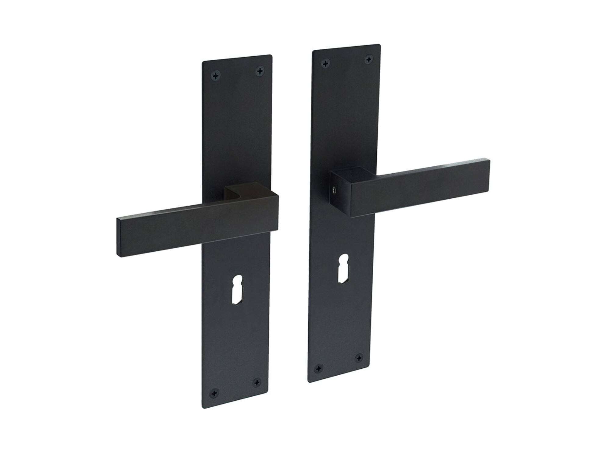 Intersteel Deurkruk op schild sleutelgat mat zwart AMSTERDAM 56MM