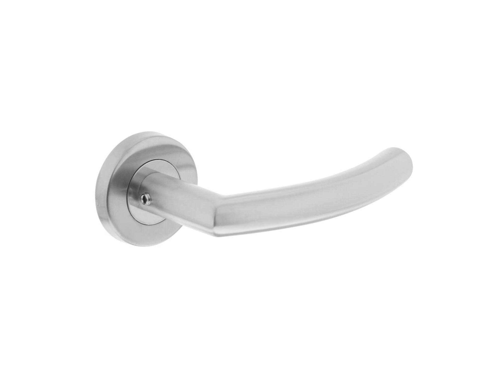 Intersteel Deurkruk basic op geveerd rond rozet RVS Half rond/hoek 53x9MM