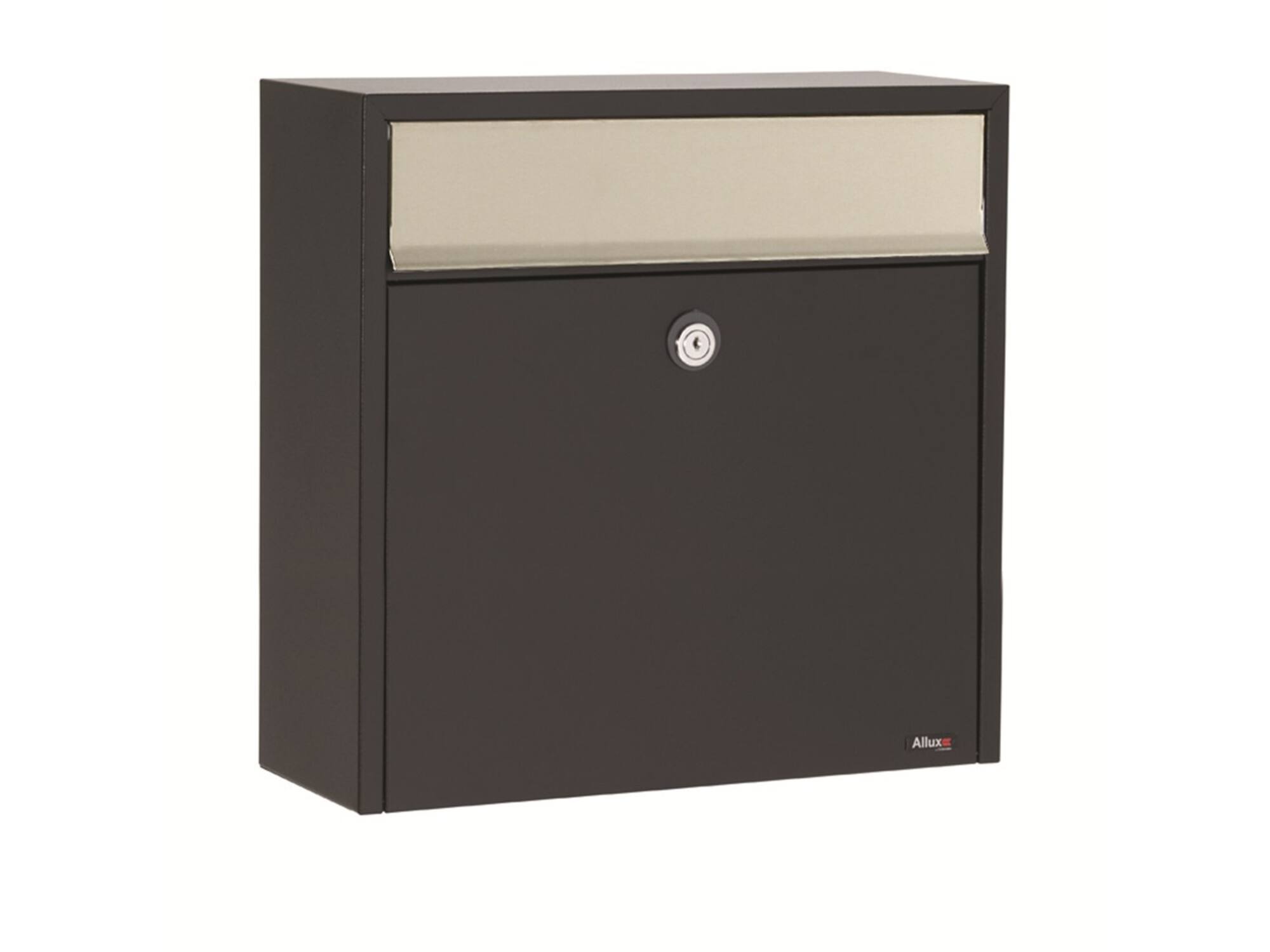 Allux Brievenbus zwart met RVS klep 2500