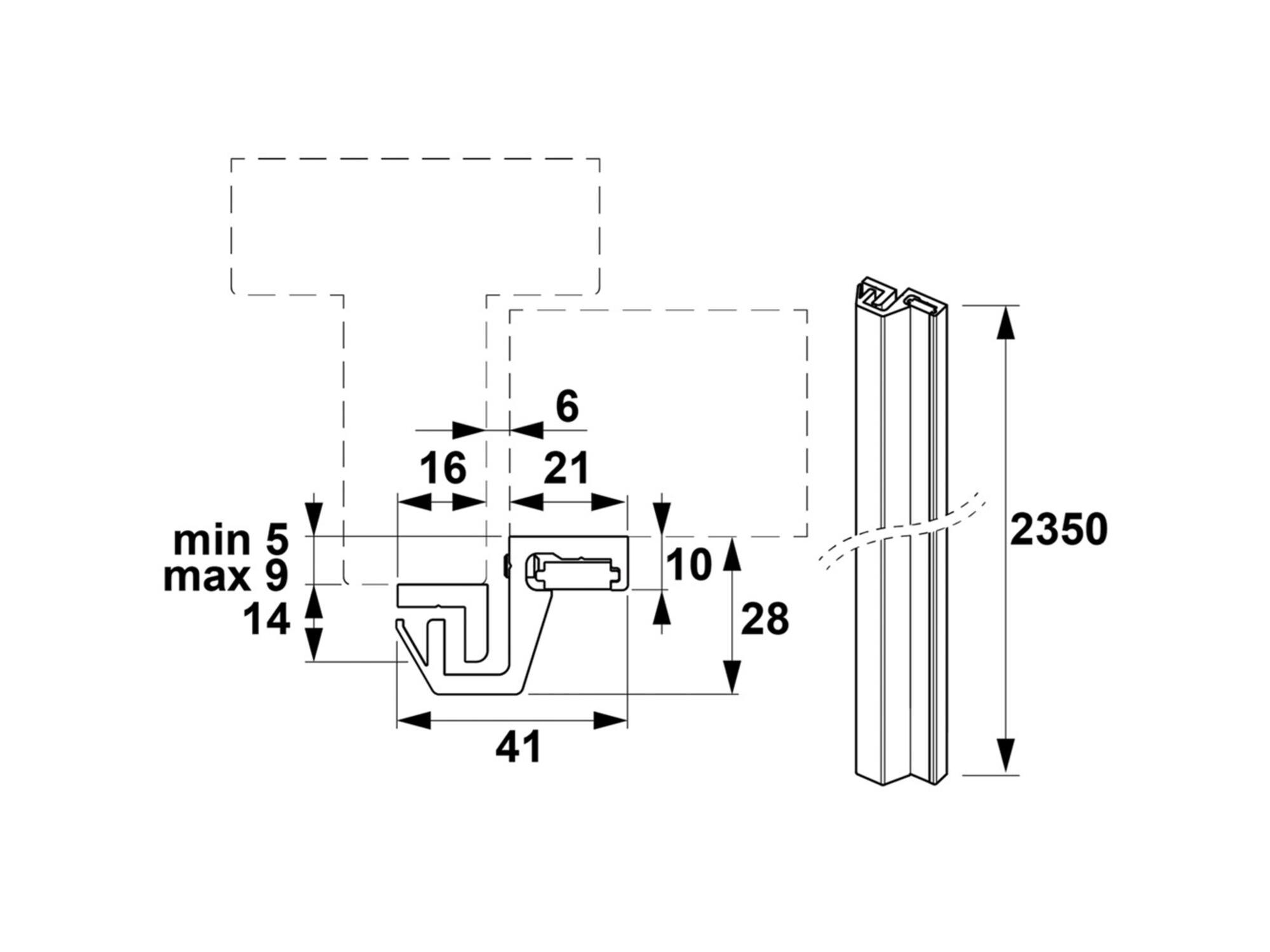 AXA Deurbeveiligingsstrip alu F1 SKG* M3-EX/5-9 MM 235 CM