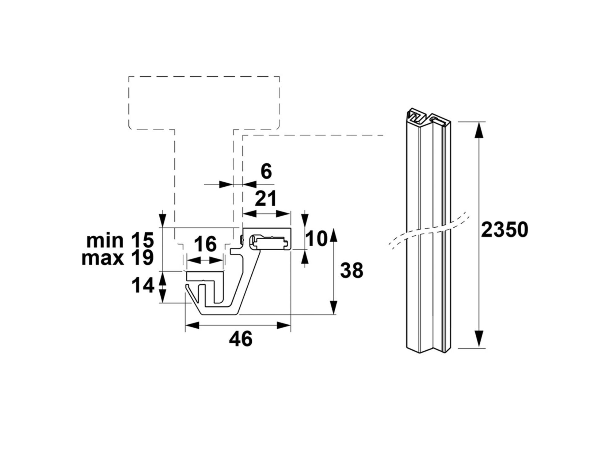 AXA Deurbeveiligingsstrip alu wit SKG* M3-EX/15-19 MM 235 CM