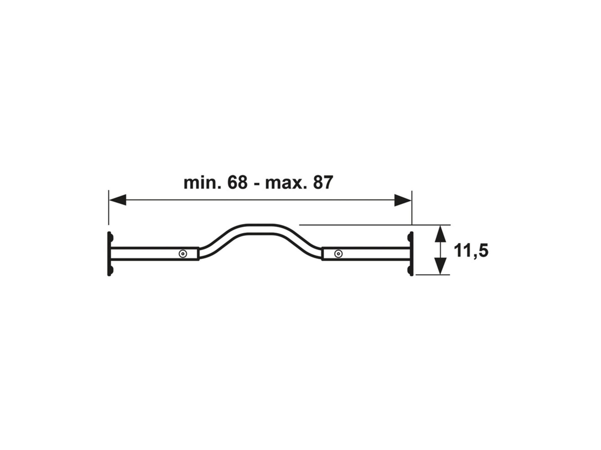 AXA Barrierestang curve wit SKG* V3 IDD 68-87 CM