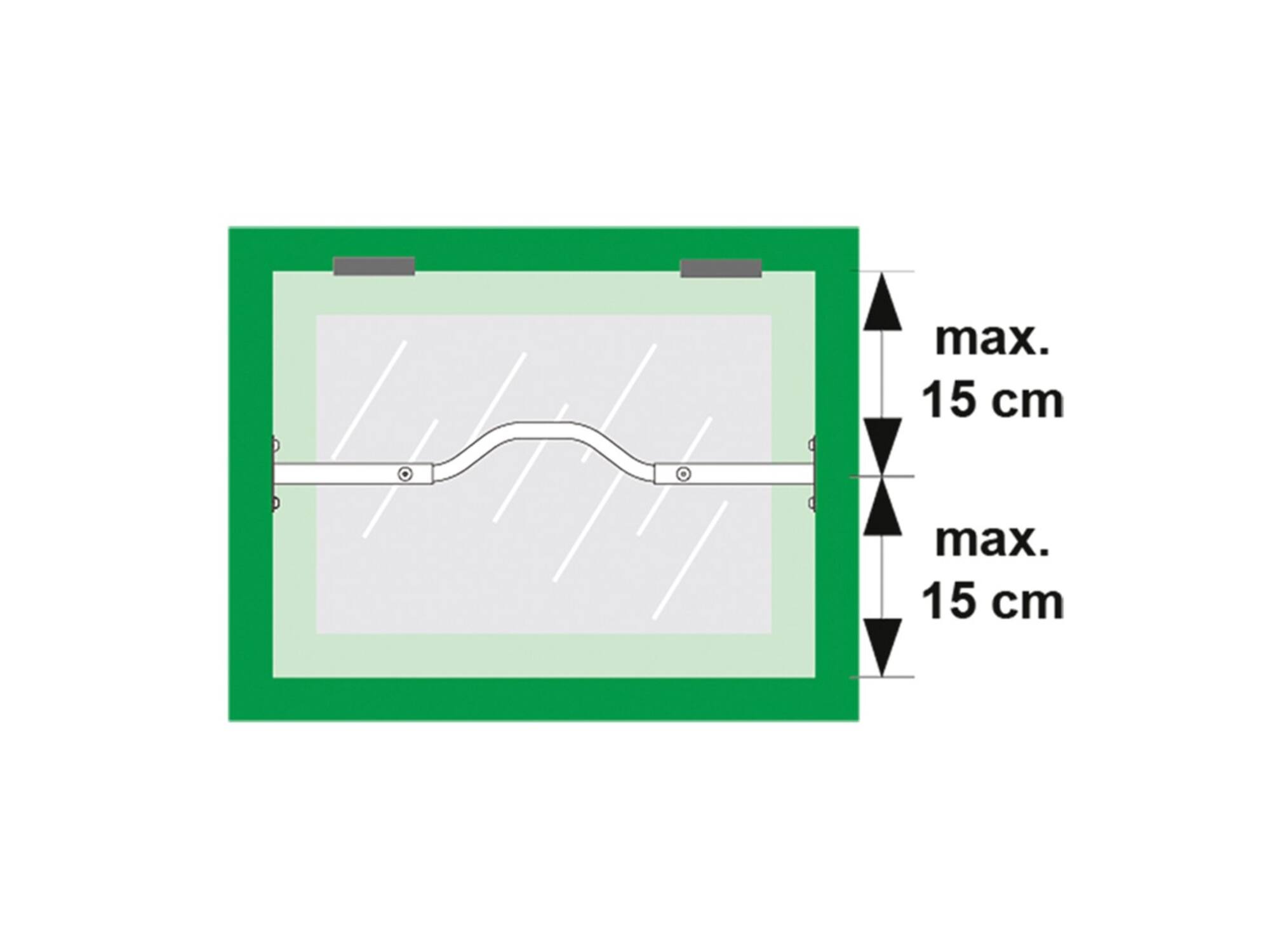 AXA Barrierestang curve wit SKG* V3 IDD 68-87 CM