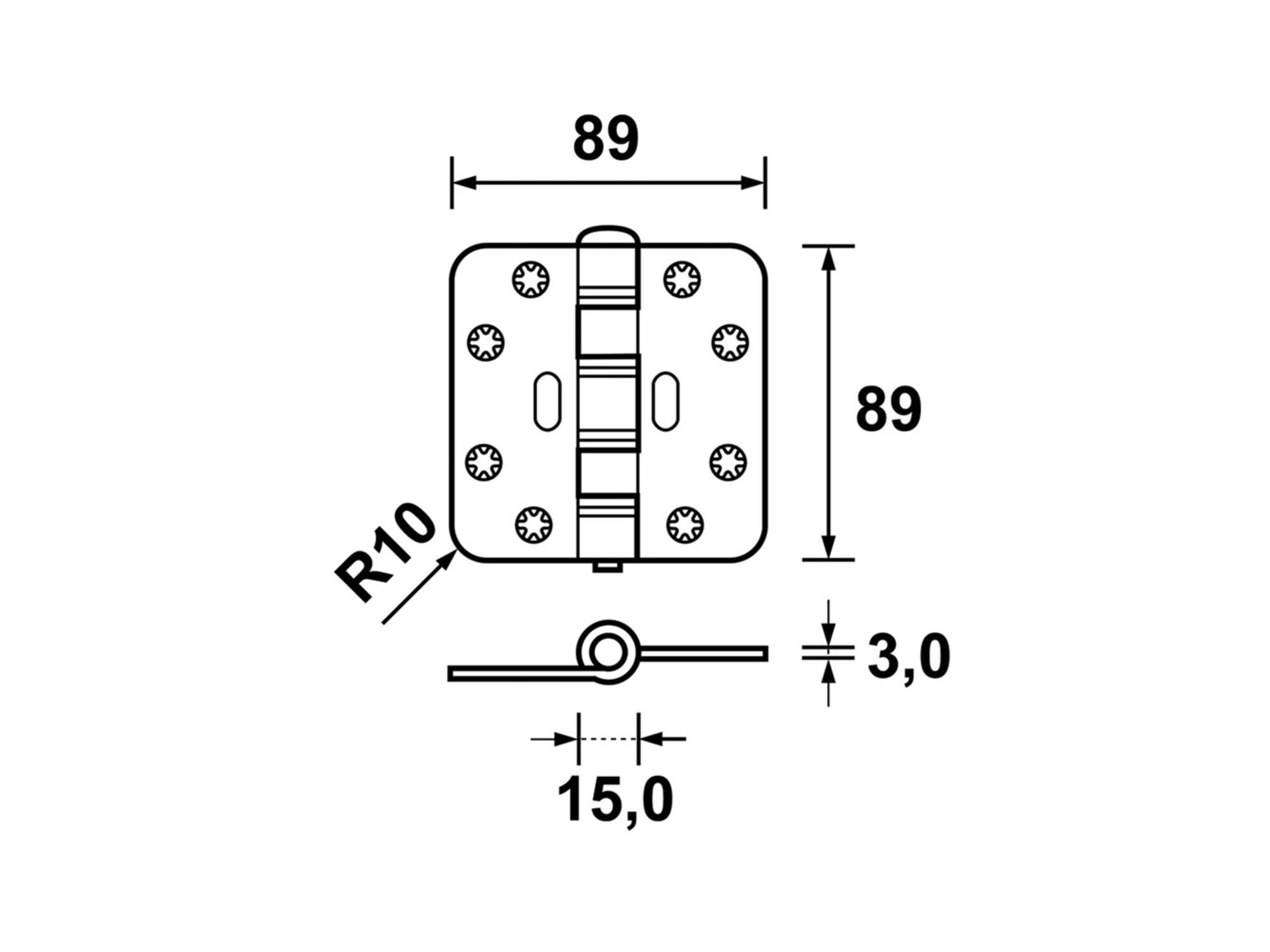 AXA Scharnier zwart SMART EASYFIX 89X89MM