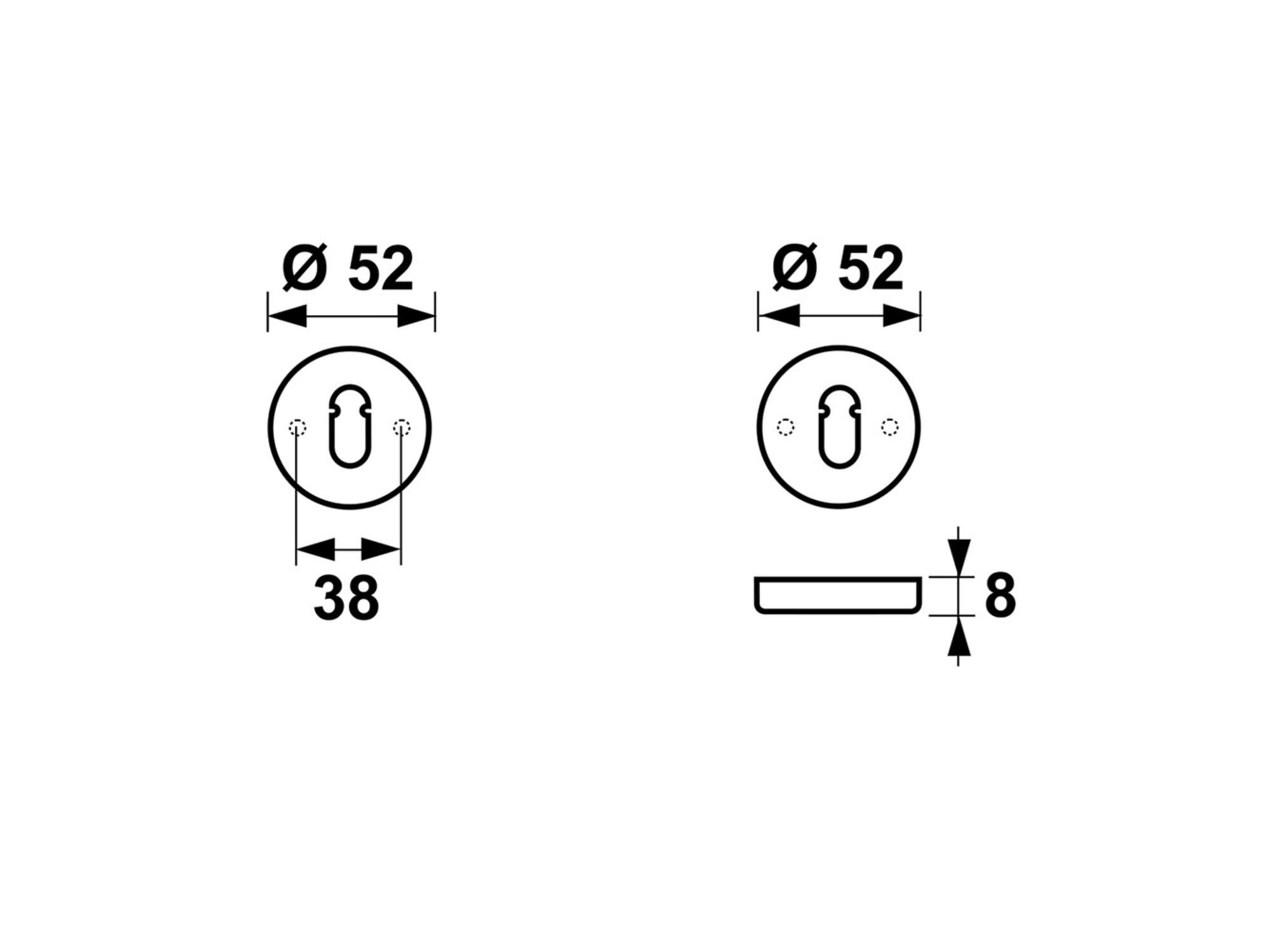 AXA Sleutelrozet F8 zwart CURVE 52 MM
