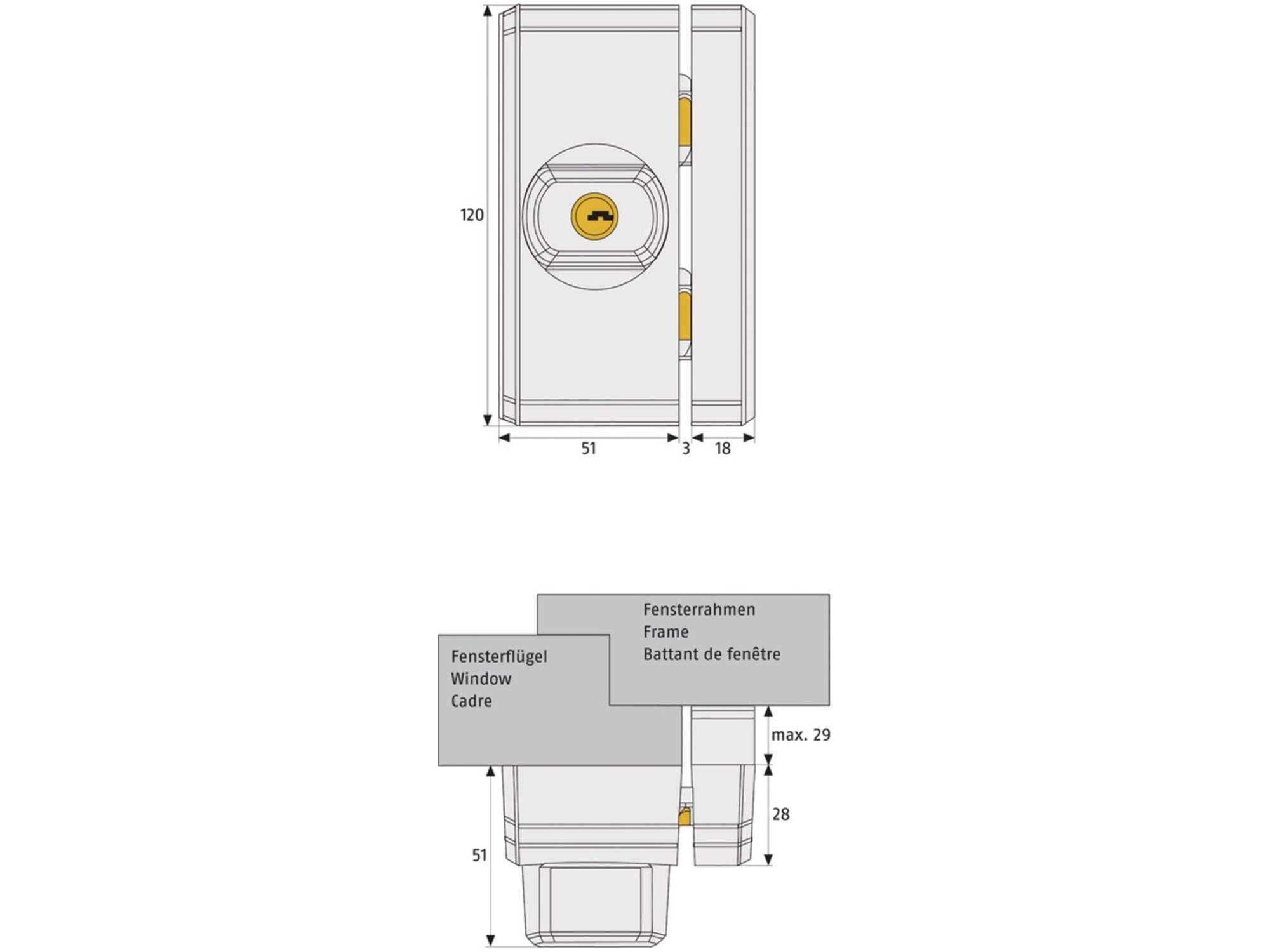 ABUS Raamslot wit FTS 96 W EK