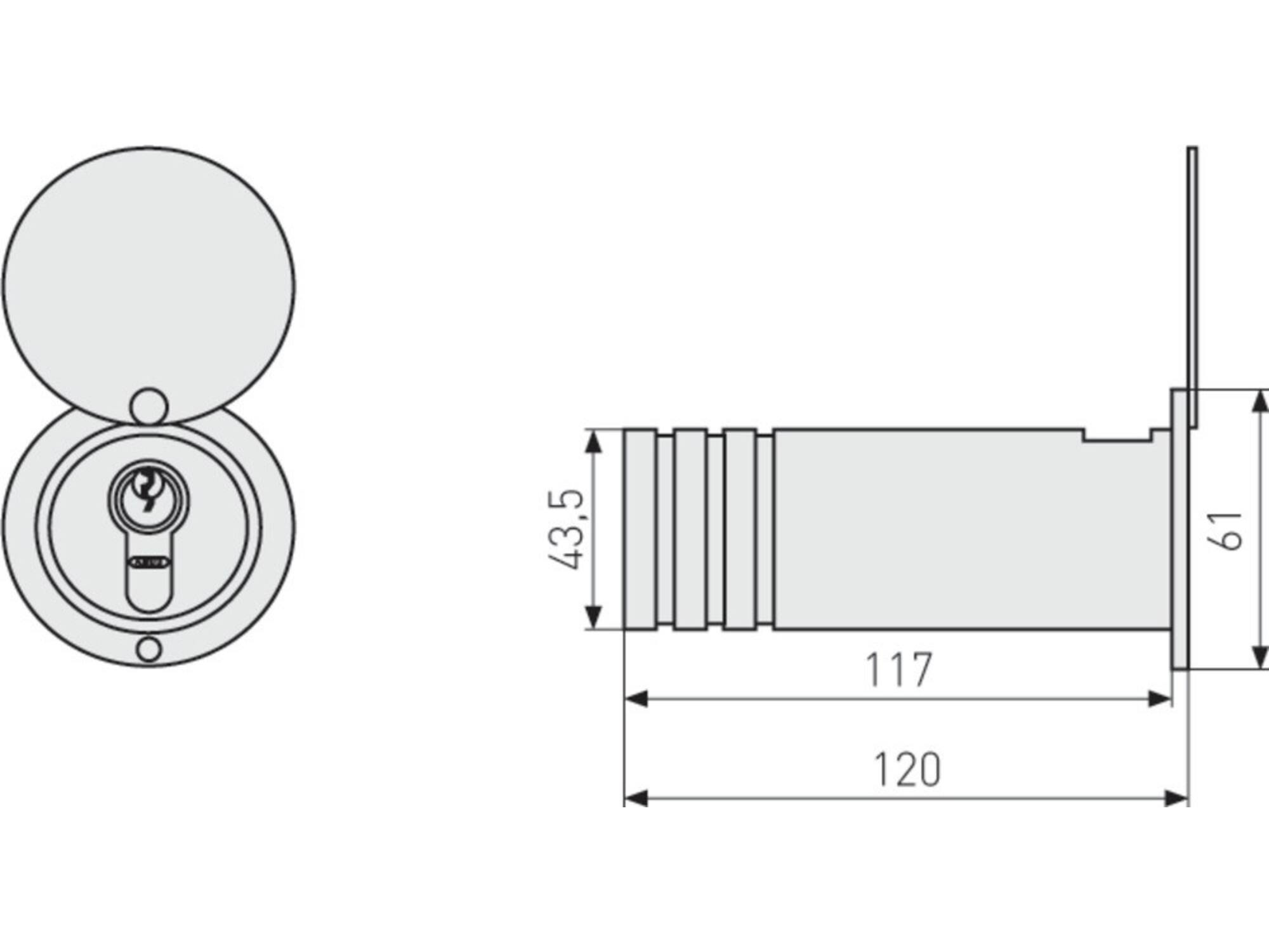 ABUS Sleutelbuis met cilinderafdekking H729 KEY SAFE