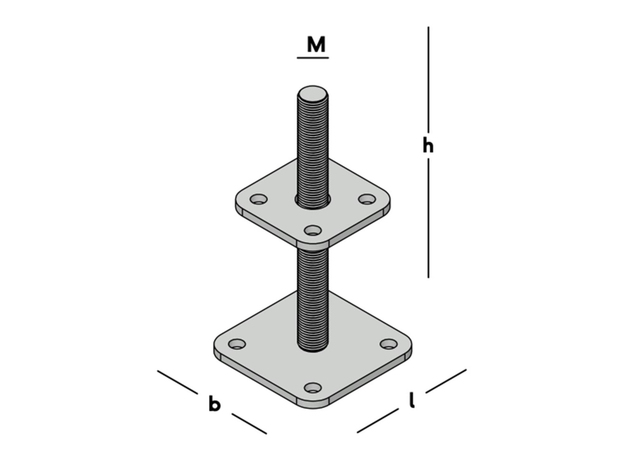 GB Pergolasteun verticaal verstelbaar 100X100MM