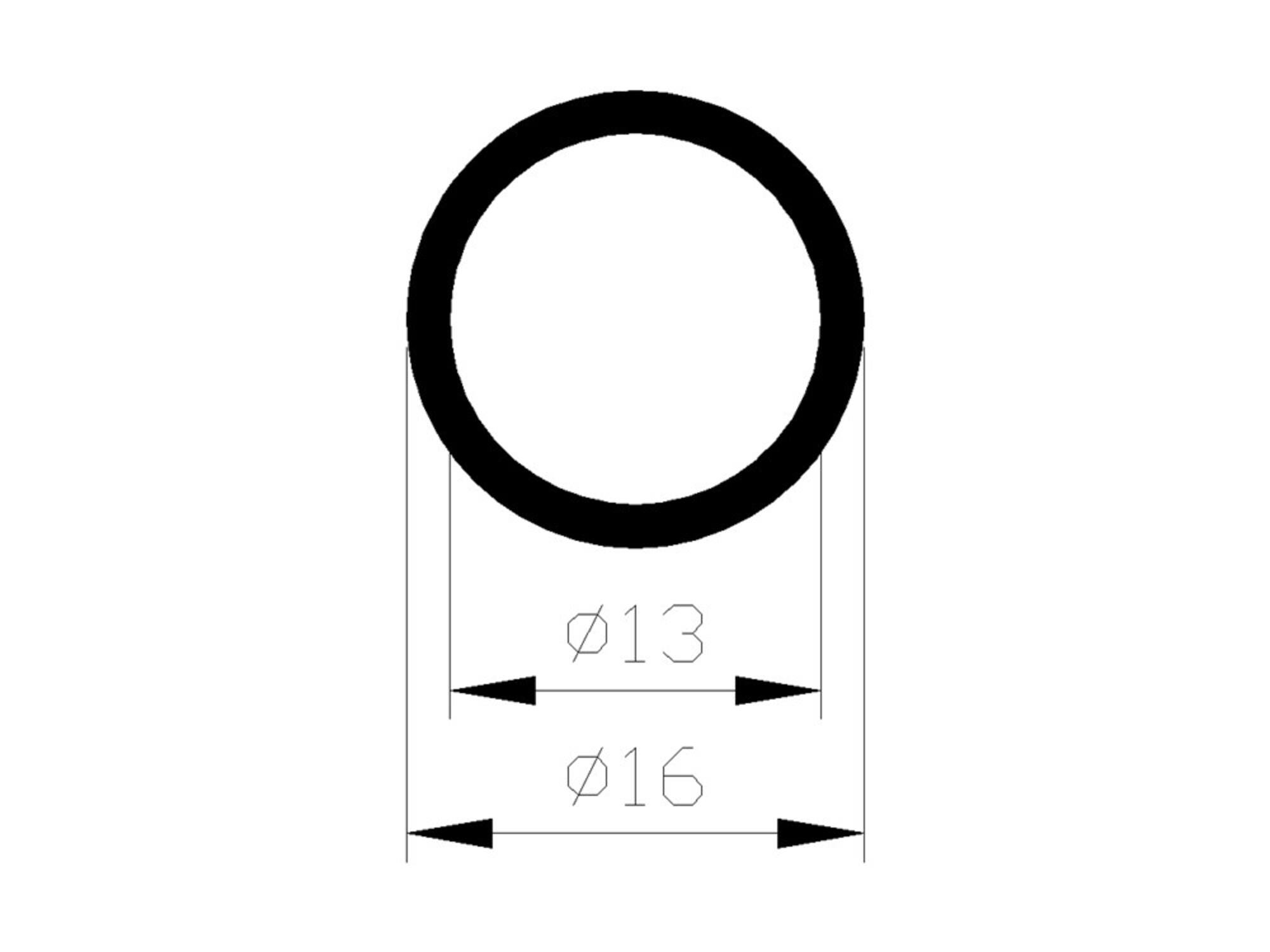 ALUART Buisprofiel rond aluminium 2 METER 16X1.5