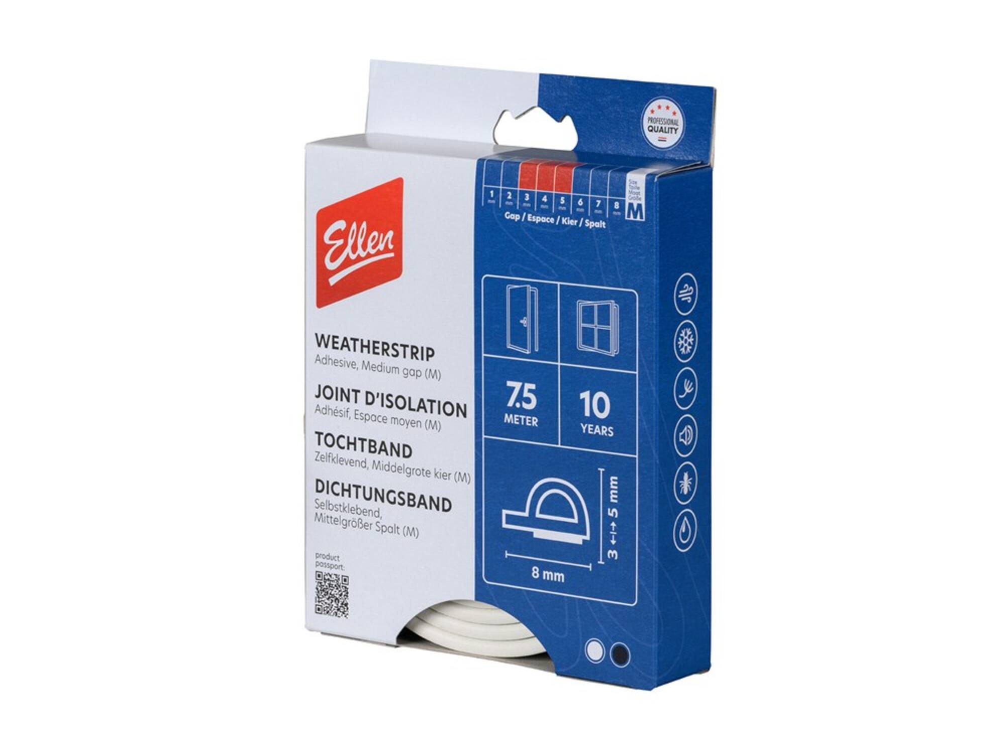 Ellen Tochtband wit P-WT 7,5