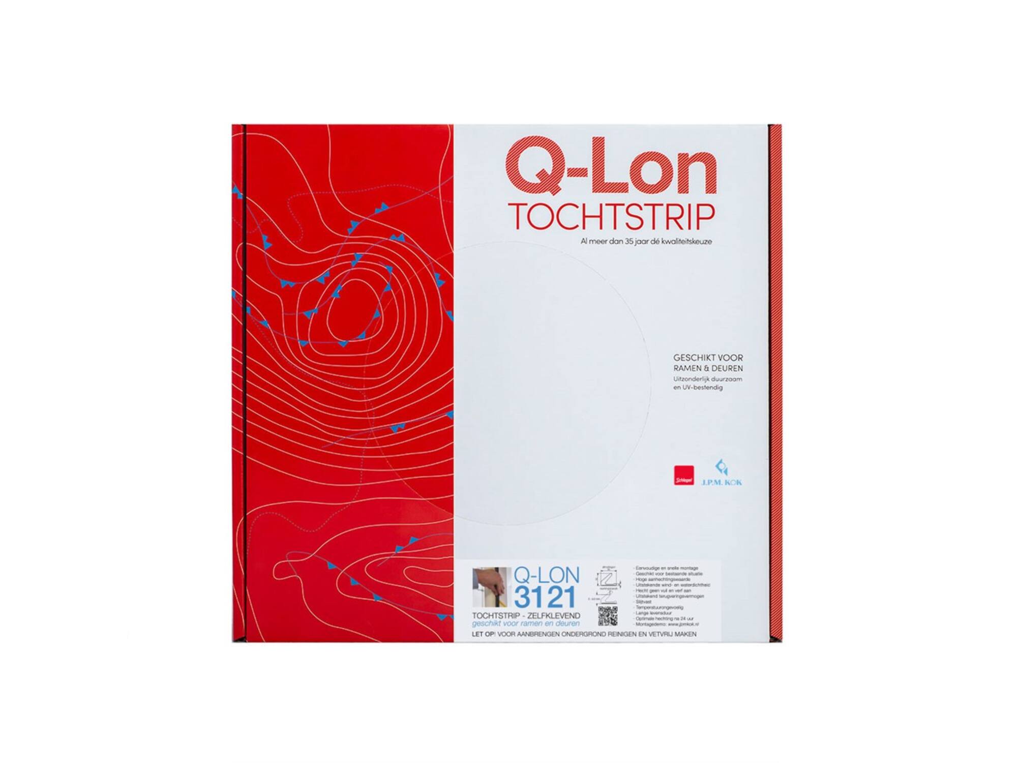Q-LON Tochtstrip zelfklevend zwart 3121 (12X15MM) 25 METER