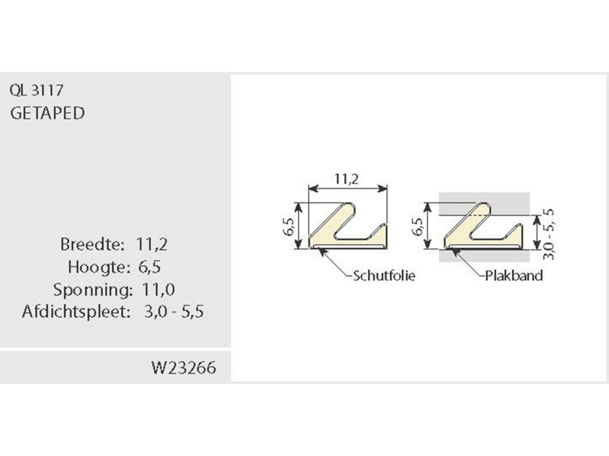 Q-LON Tochtstrip zelfklevend wit 3117 (11,2X6,5MM) 7 METER
