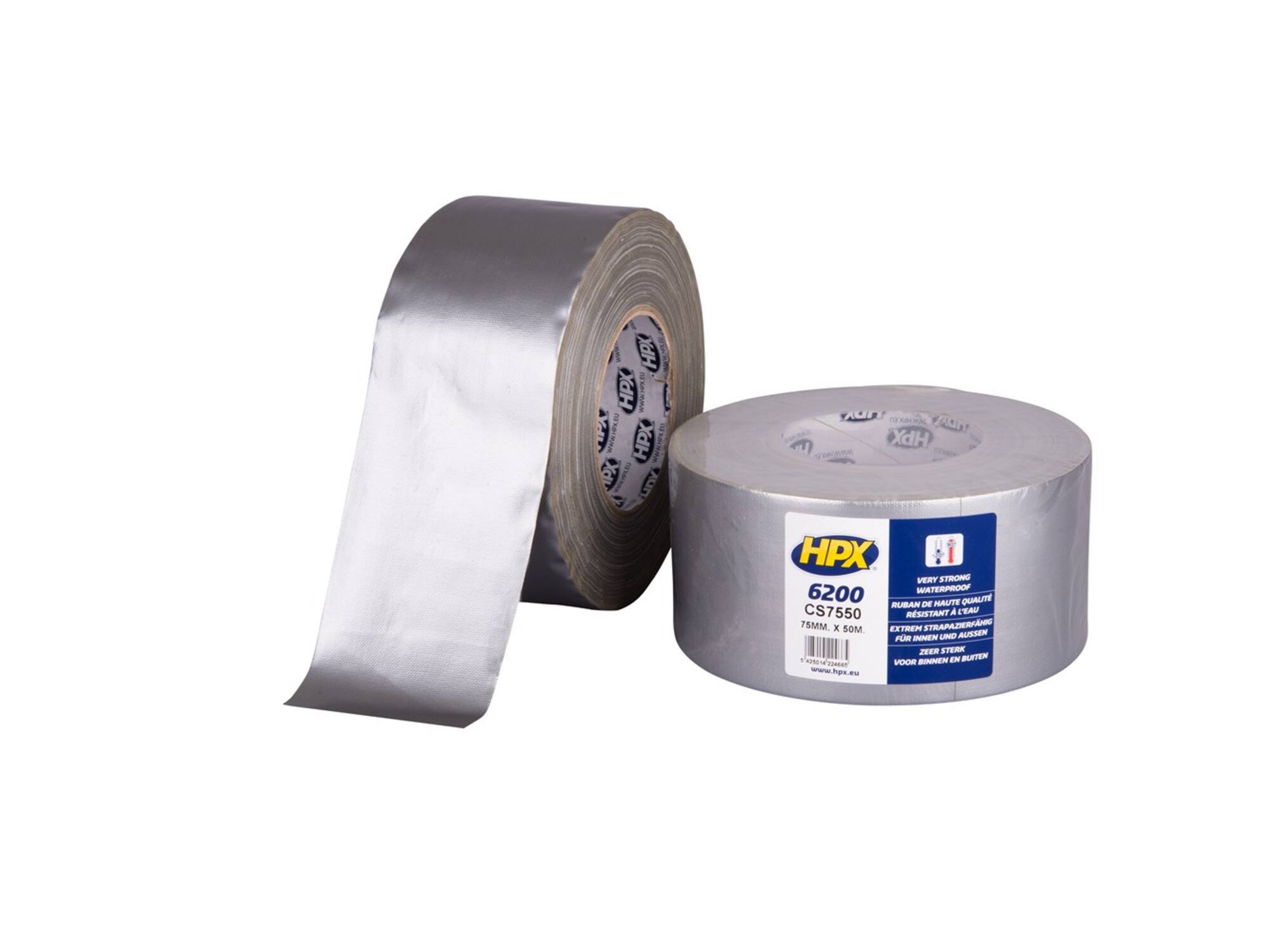 HPX Pantsertape zilver 75MM X 50M 12st