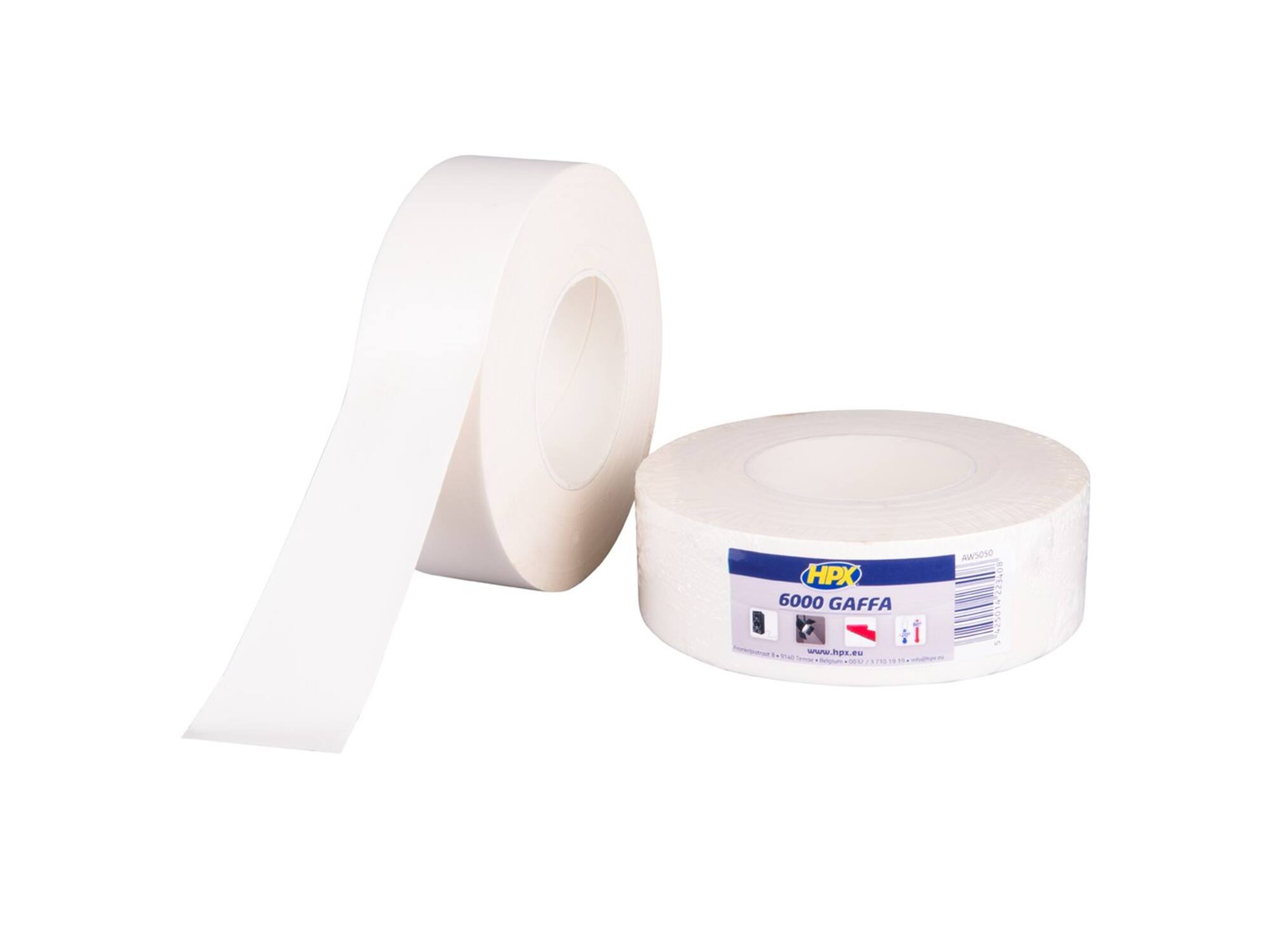 HPX Gaffer tape 6000 wit 50MM X 25M 30st