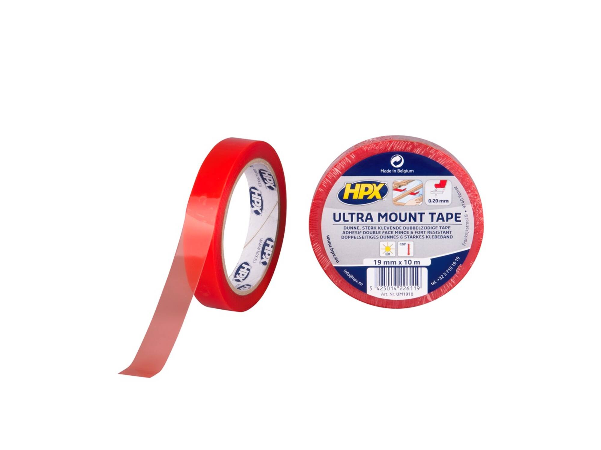 HPX Ultra Mount bevestigingstape TRANSPARANT 19MM X 10M