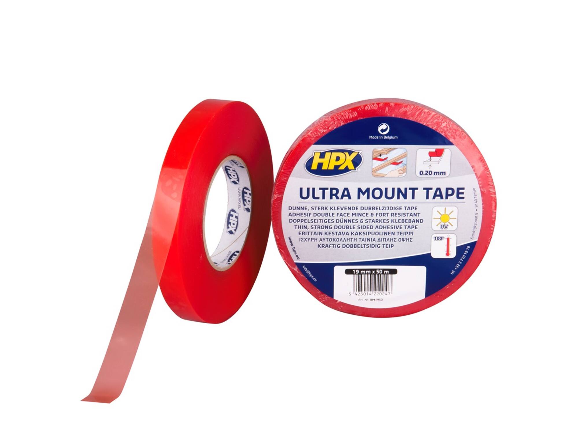 HPX Ultra Mount bevestigingstape TRANSPARANT 19MM X 50M