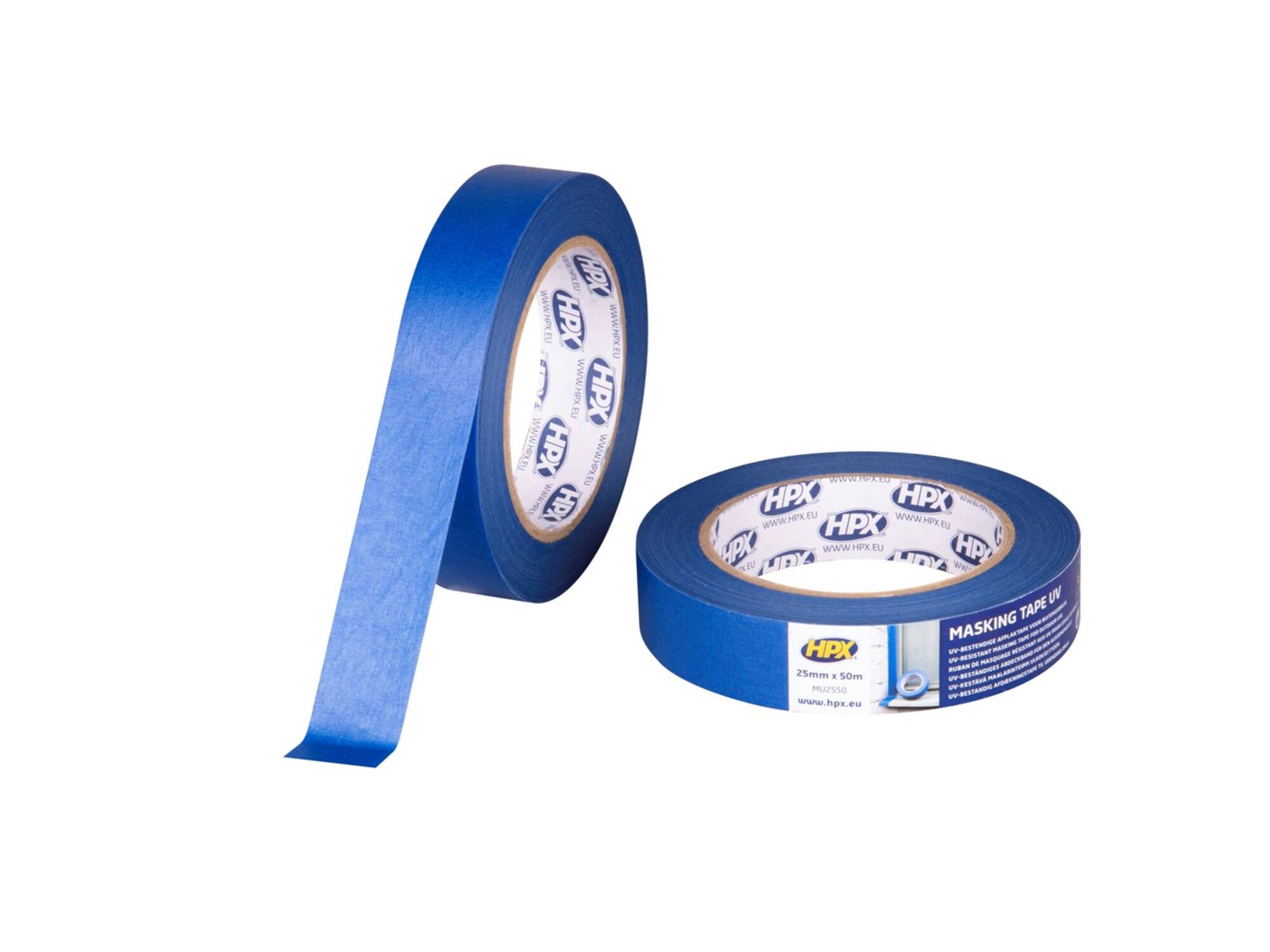HPX Masking tape UV blauw 25MM X 50M 36st