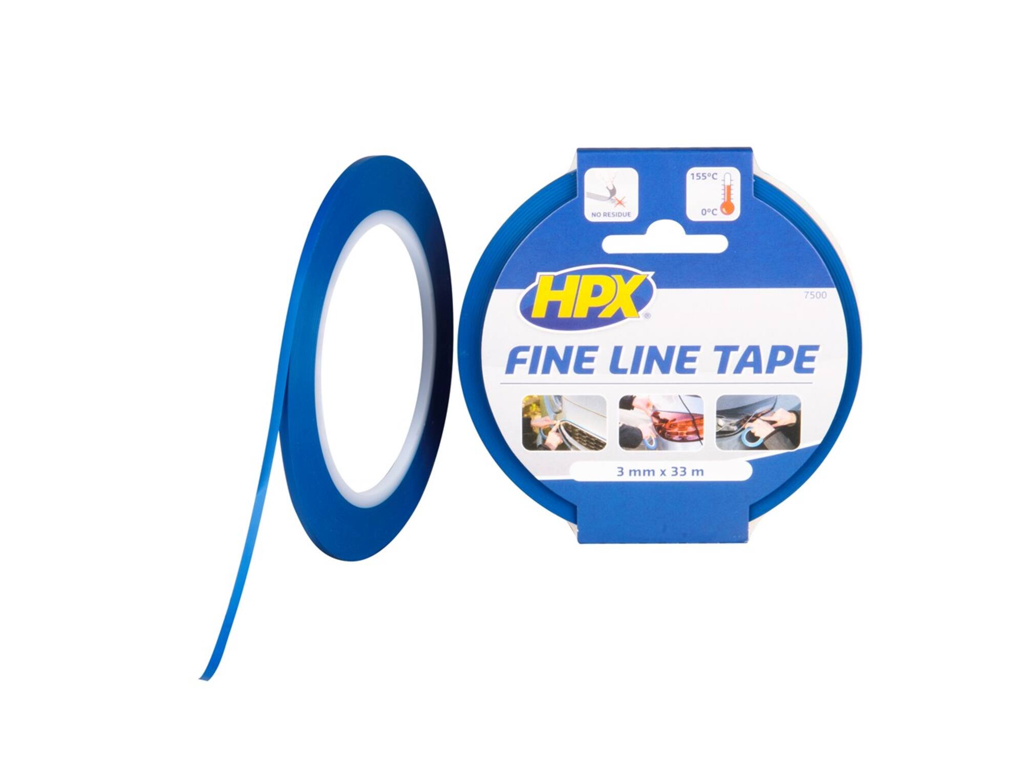 HPX Fine line tape (lineerband) blauw 3MM X 33M 20st