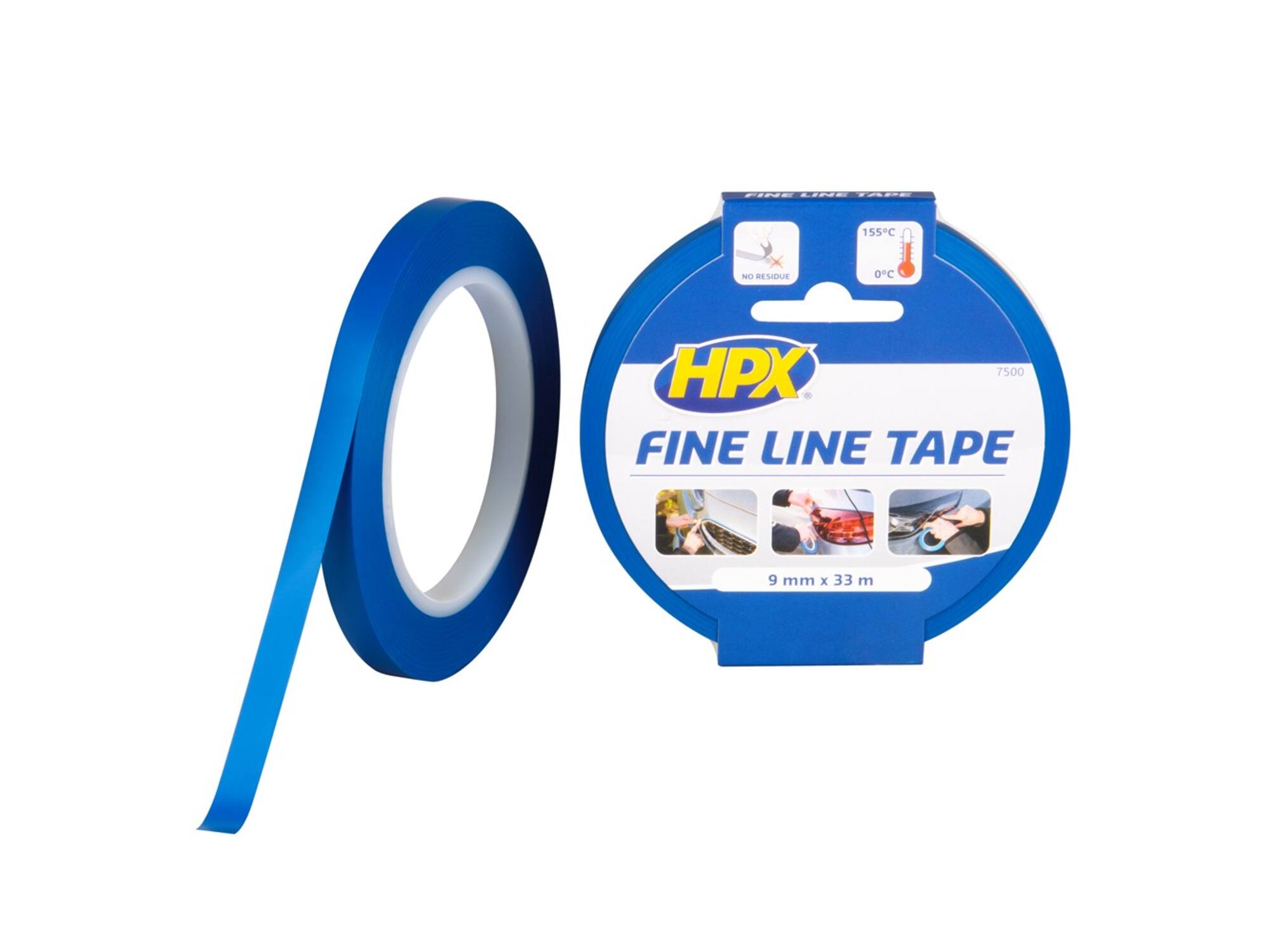 HPX Fine line tape (lineerband) blauw 9MM X 33M 20st