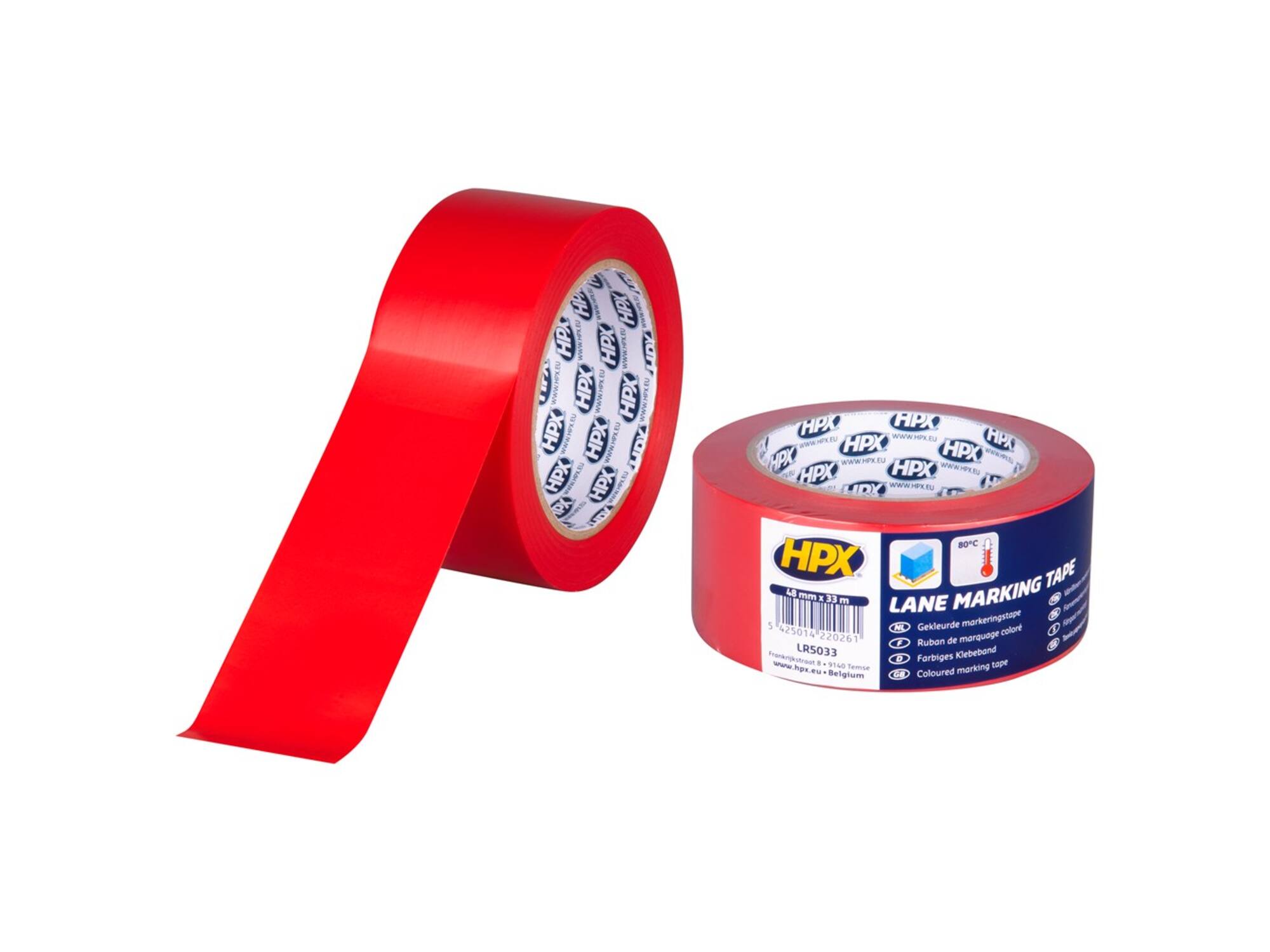 HPX Zelfklevende markeringstape rood 48MM X 33M 36st