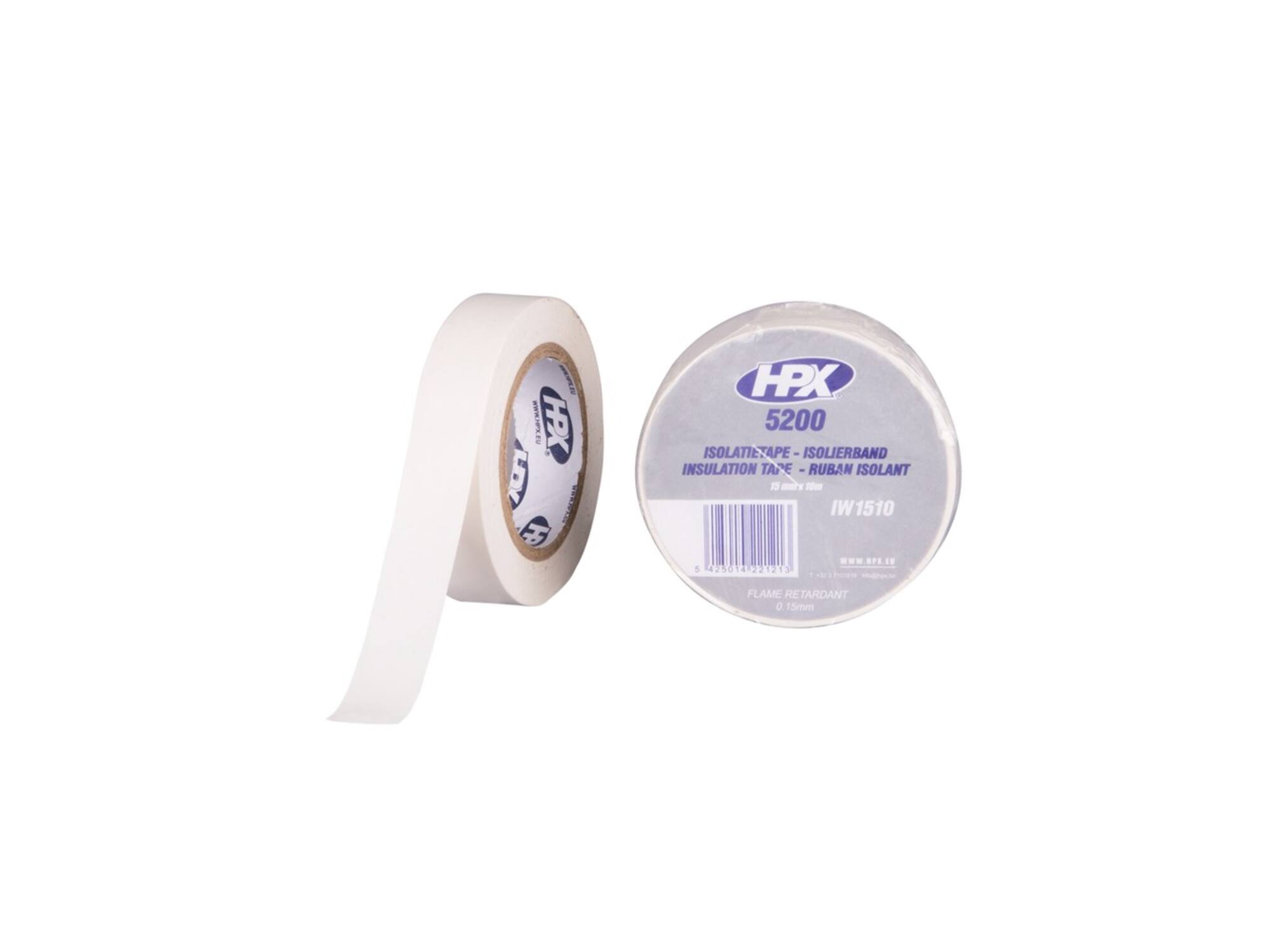 HPX PVC isolatietape wit 15MM X 10M 200st