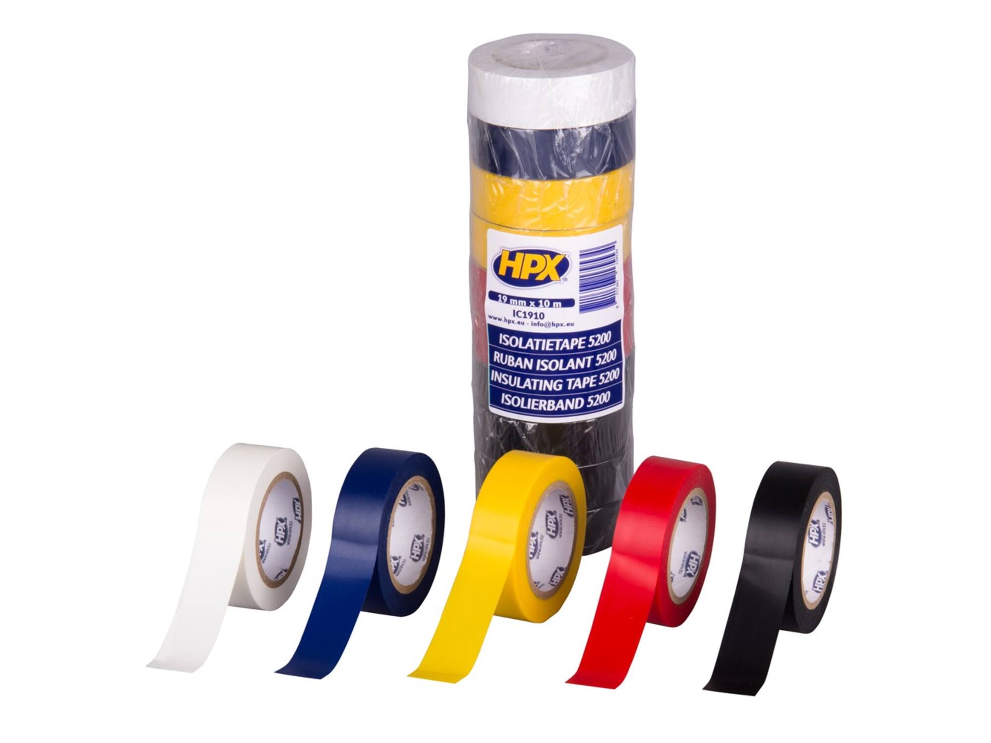 HPX PVC isolatietape gemengd 19MM X 10M 200st