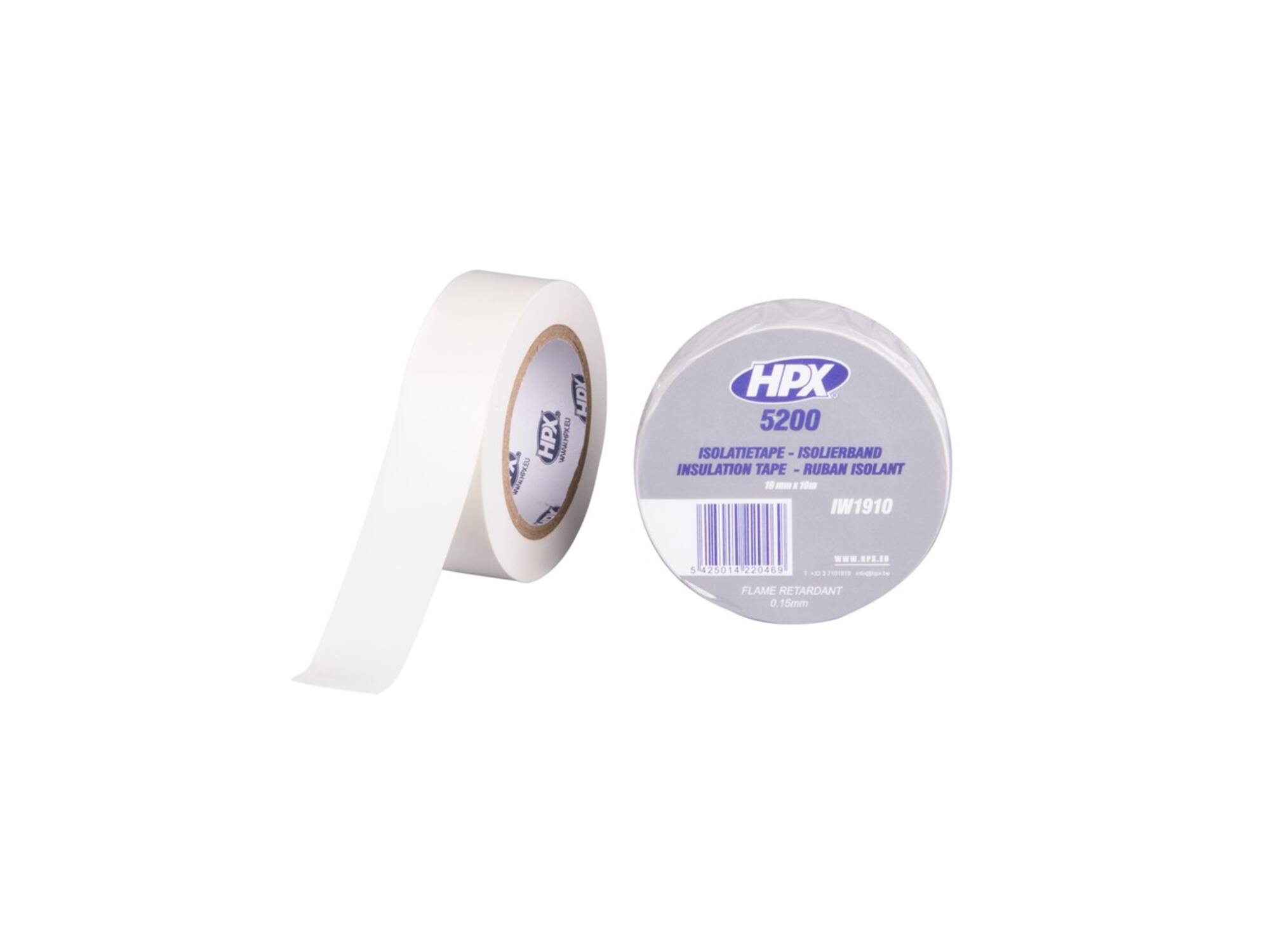 HPX PVC isolatietape wit 19MM X 10M 200st