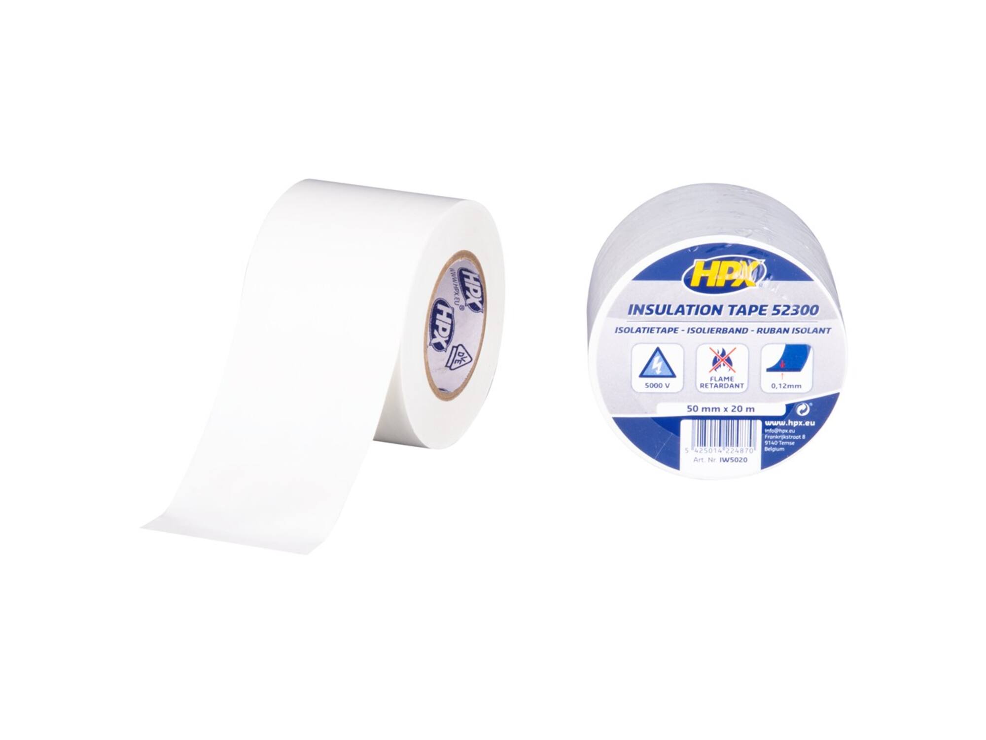 HPX PVC isolatietape WIT 50MM X 20M